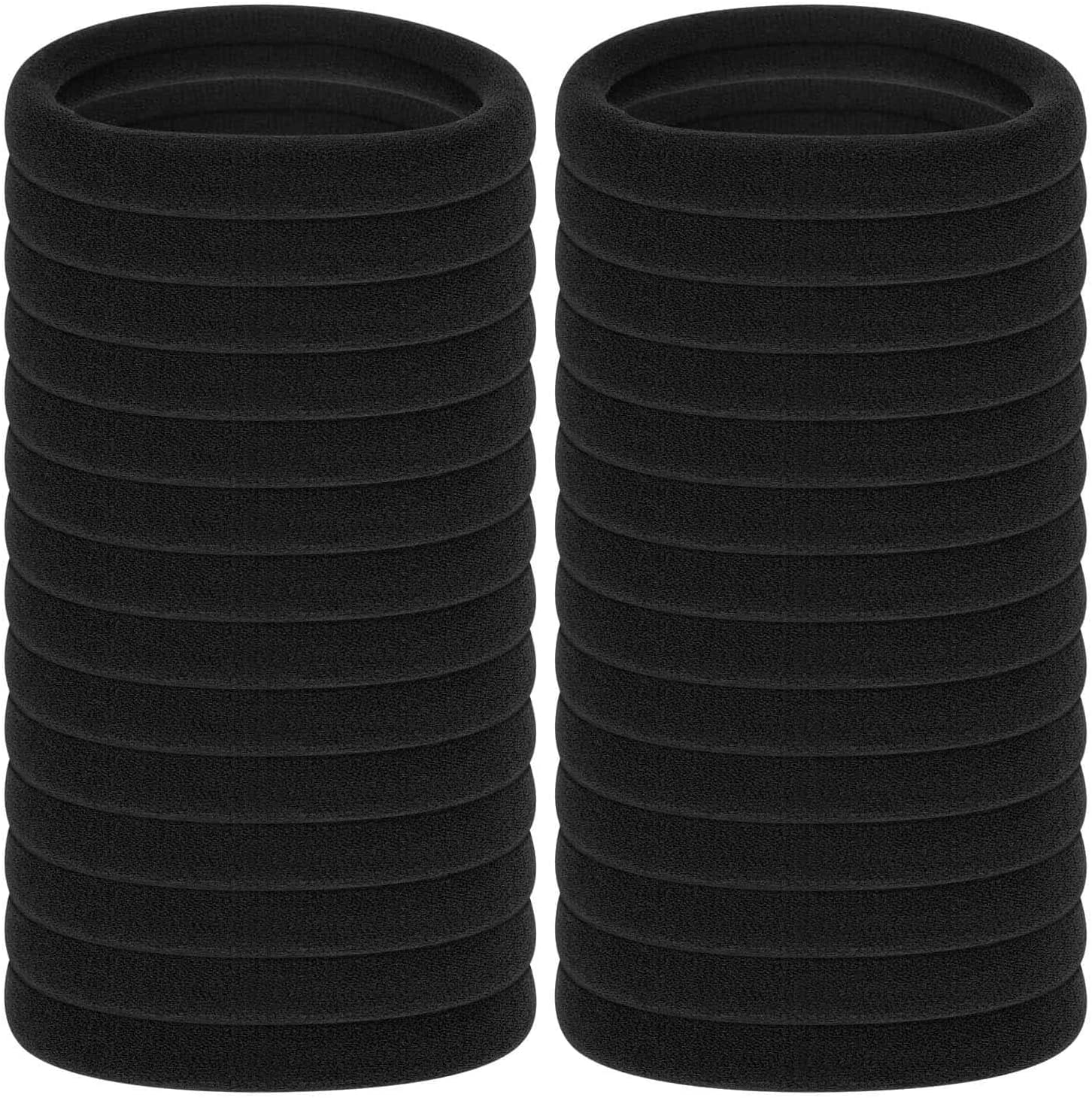 Anezus 54Pcs Hair Ties for Girls and Women, Nylon Hair Elastics Hair Bands Ponytail Holders Soft Hair Ties No Damage for Girls Thick Straight Curly Hair Multi-Colored