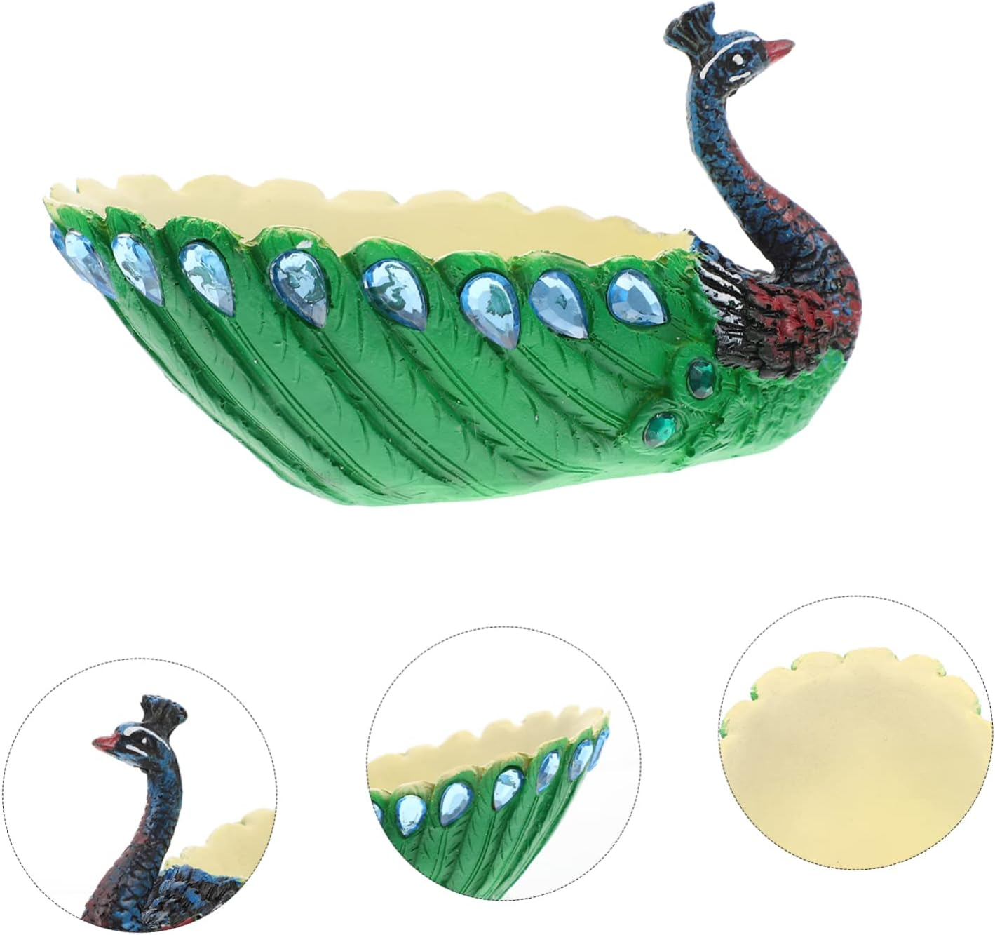 BESPORTBLE Peacock Ornament Resin Craft Desktop Sundries Container Small Succulent Pot for Peacocks Planter Gardening Flower Pot Use as Garden Ornaments Outdoor Decor Aesthetic image number 2