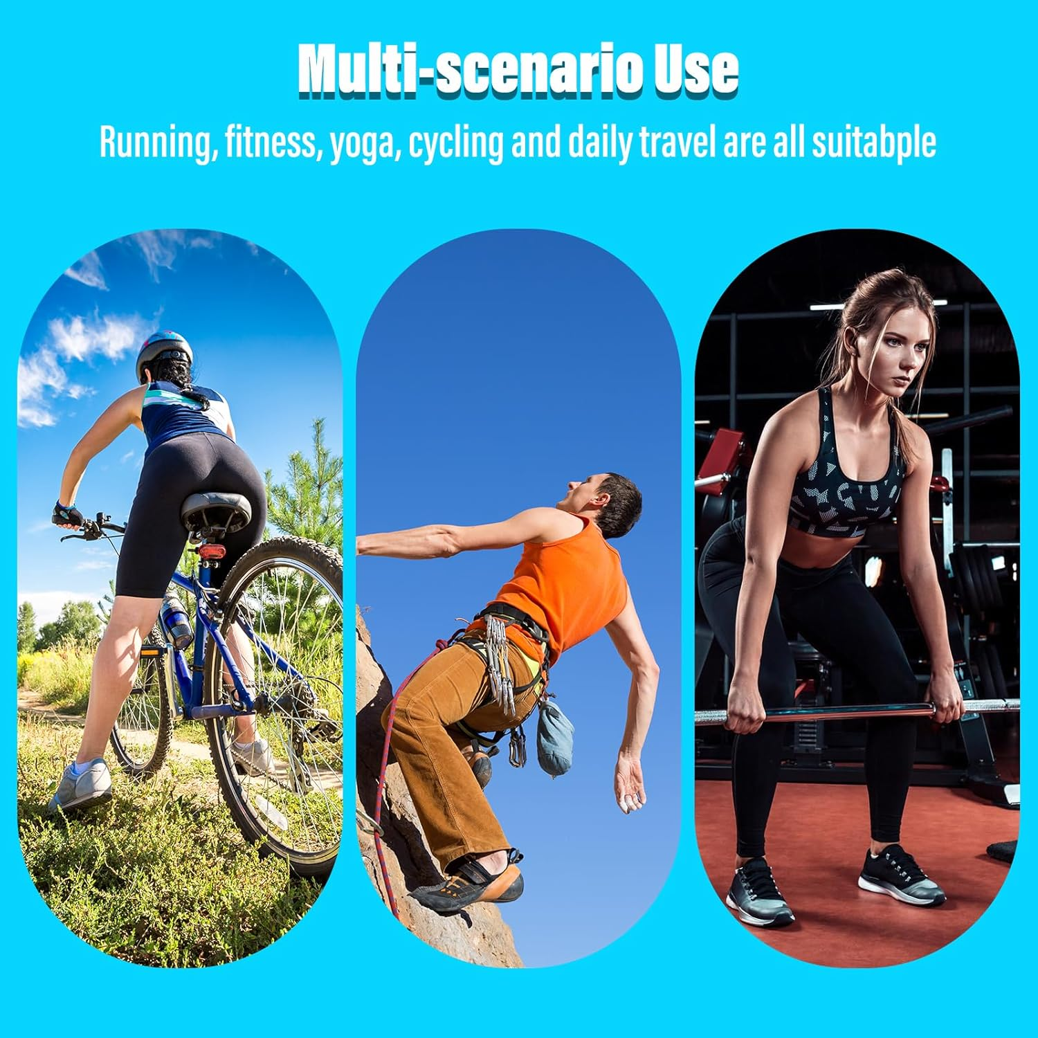 Drawstring Backpack, Water Resistant Lightweight Drawstring Bag with Inner Pocket, Side Mesh Pockets, for Women Men Sports Basketball Travel Camping - Black image number 6