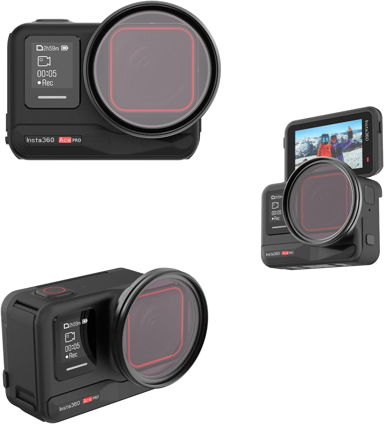 For Insta360 Ace Pro/Ace Filter Holder Bracket, Metal Filter Holder Protective Frame Compatible with 49Mm Filters, for Insta360 Ace Pro Accessories image number 2