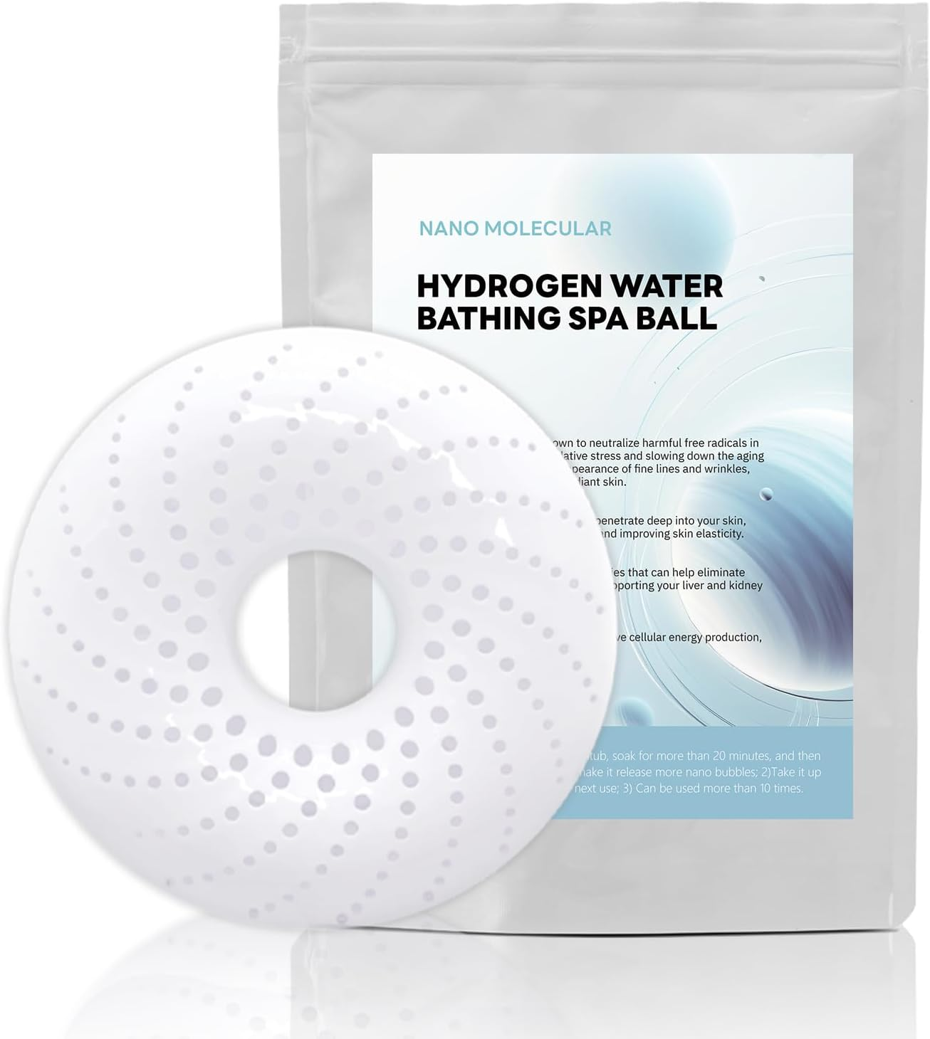 Unosuich Hydrogen Bath Bombs Nano Bubble H2 Tablets Spa Hydrogenation Natural Hydrogen Rich Water Bathing Bomb Ball for Beauty image number 4