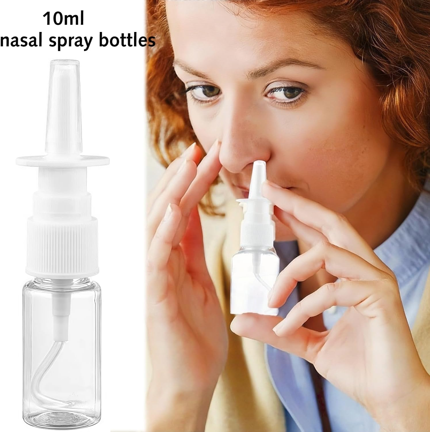 Ezranova 3 Pcs 10Ml Empty Nasal Spray Bottles, Fine Mist Sprayer for Saline Solution, Essential Oils, Rhinitis Care & Travel, Refillable Leak-Proof Container image number 2