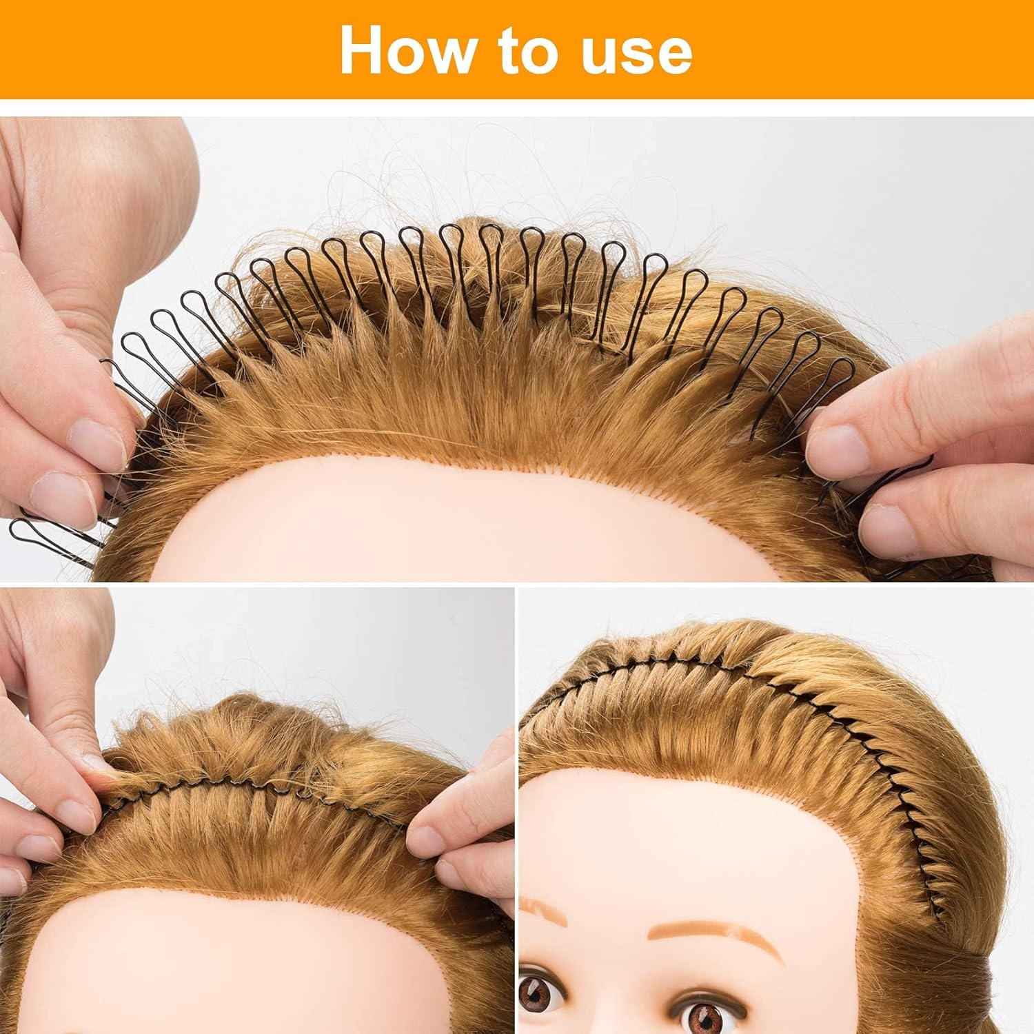 ANCIRS 12 Pack Hair Finishing Fixer Comb, U Shape Hair Accessories for Women & Girls Hairstyle image number 3