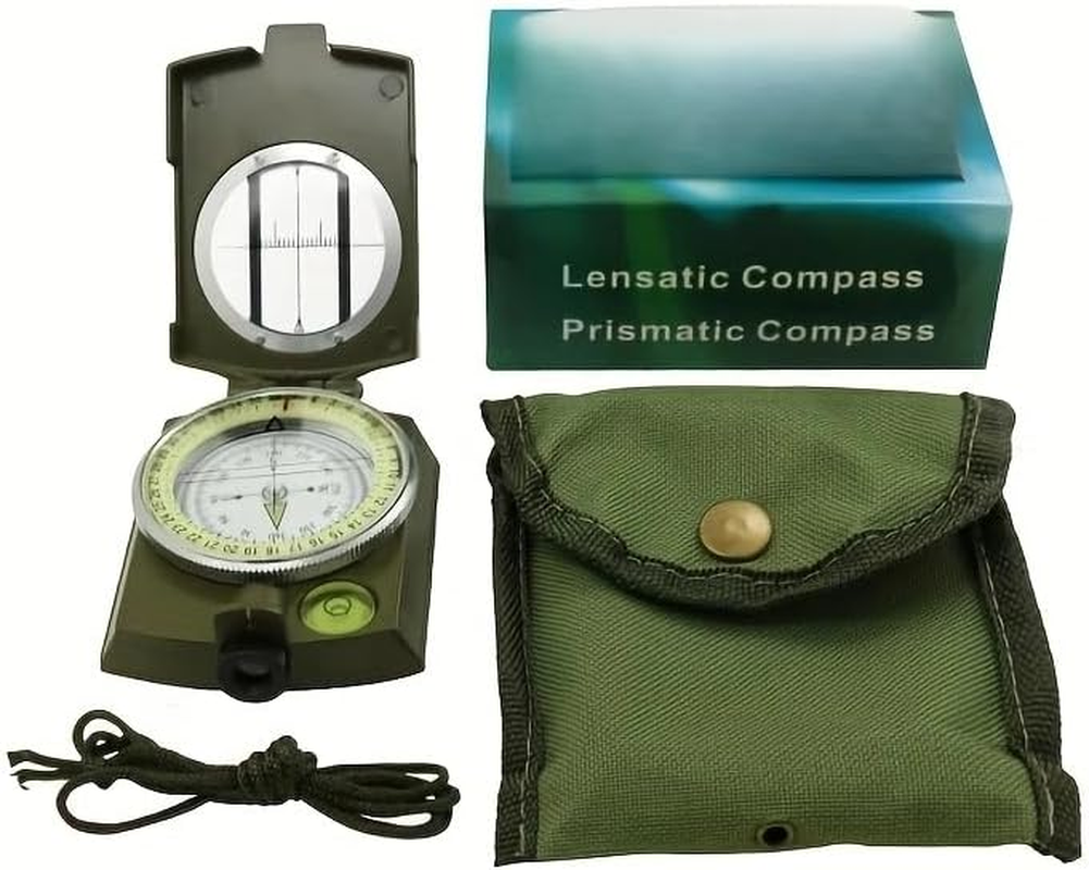 QS165- Evertech Compass Professional Military Lensatic Compass, Hiking Survival, Metal Construction, Luminous Navigation Tool with Carrying Case, 85Mm image number 6