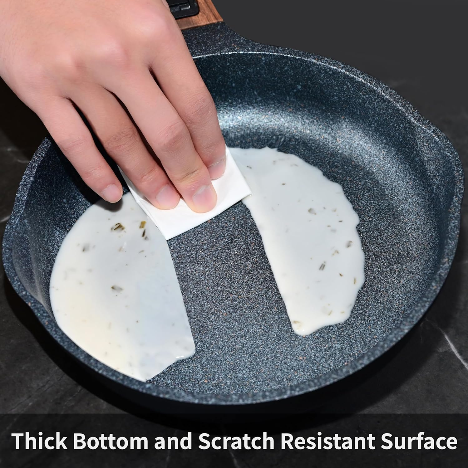 Bakoniion 20Cm Smart Nonstick Frying Pan with Removable Handle, Cast Aluminum and Anti-Scratch Omelette Pan, Compatible with All Stovetops, Dishwasher and Oven Safe image number 6