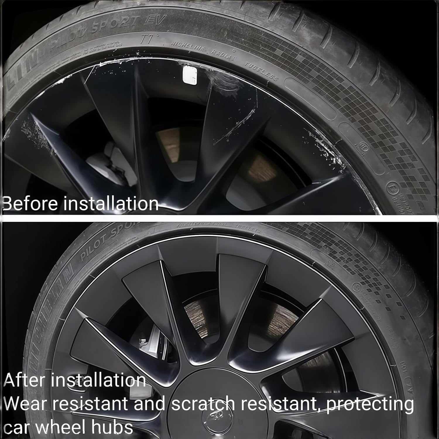 Wheel Hubcap Protection for Tesla Model Y 20 Inch Wheel Rim Protectors, 4PCS ABS Hubcaps &ndash; Anti-Scratch Car Tire Trim Covers, Stylish & Durable, Protect Your Wheels image number 1