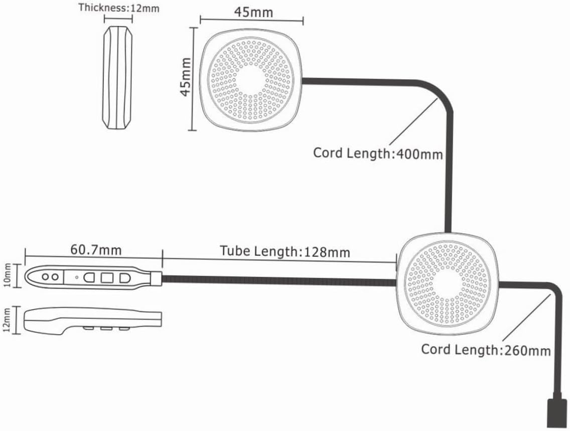 TEHAUX 1Pc Motorcycle Helmet Earphone with Mic Wireless Earpiece for Riders Durable in Helmet Design Superb Sound Quality Essential for Motorcycle Travel Black image number 1