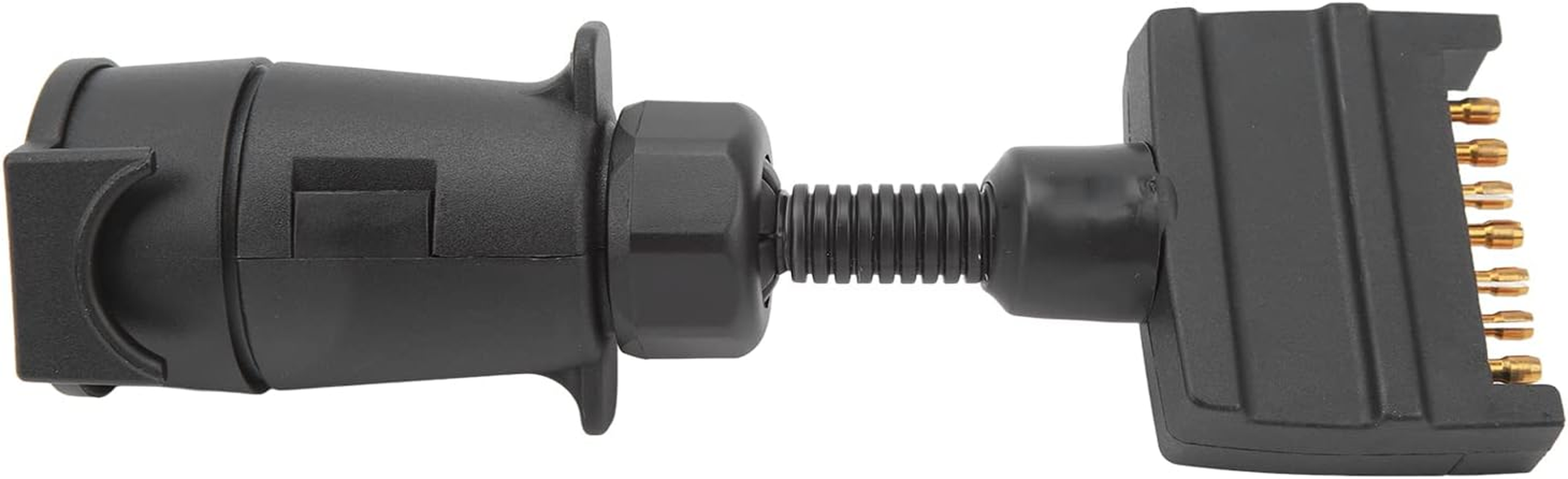 Ejoyous 7PIN Trailer Adapter Plug (Round Female to Flat Male) ABS + Metal Material, Weatherproof Durable Anti-Shake Anti-Loose, for Caravans/Boats/Trailers Stable Power Connection image number 1
