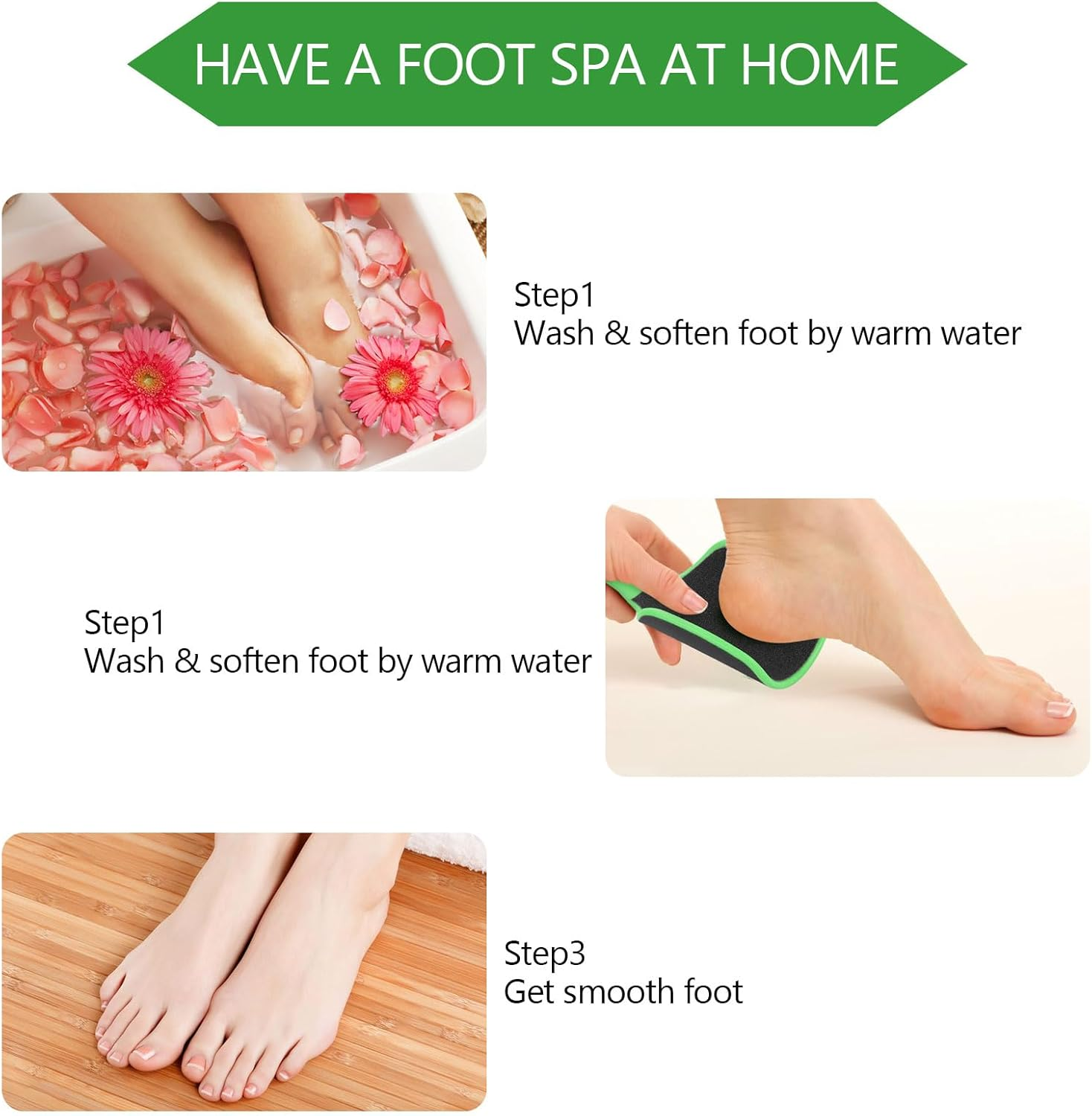 2 Pcs Curved Foot File Callus Remover for Feet, Double Sided Heel File Scraper U Shaped Foot Scrubber Dead Skin Remover image number 3