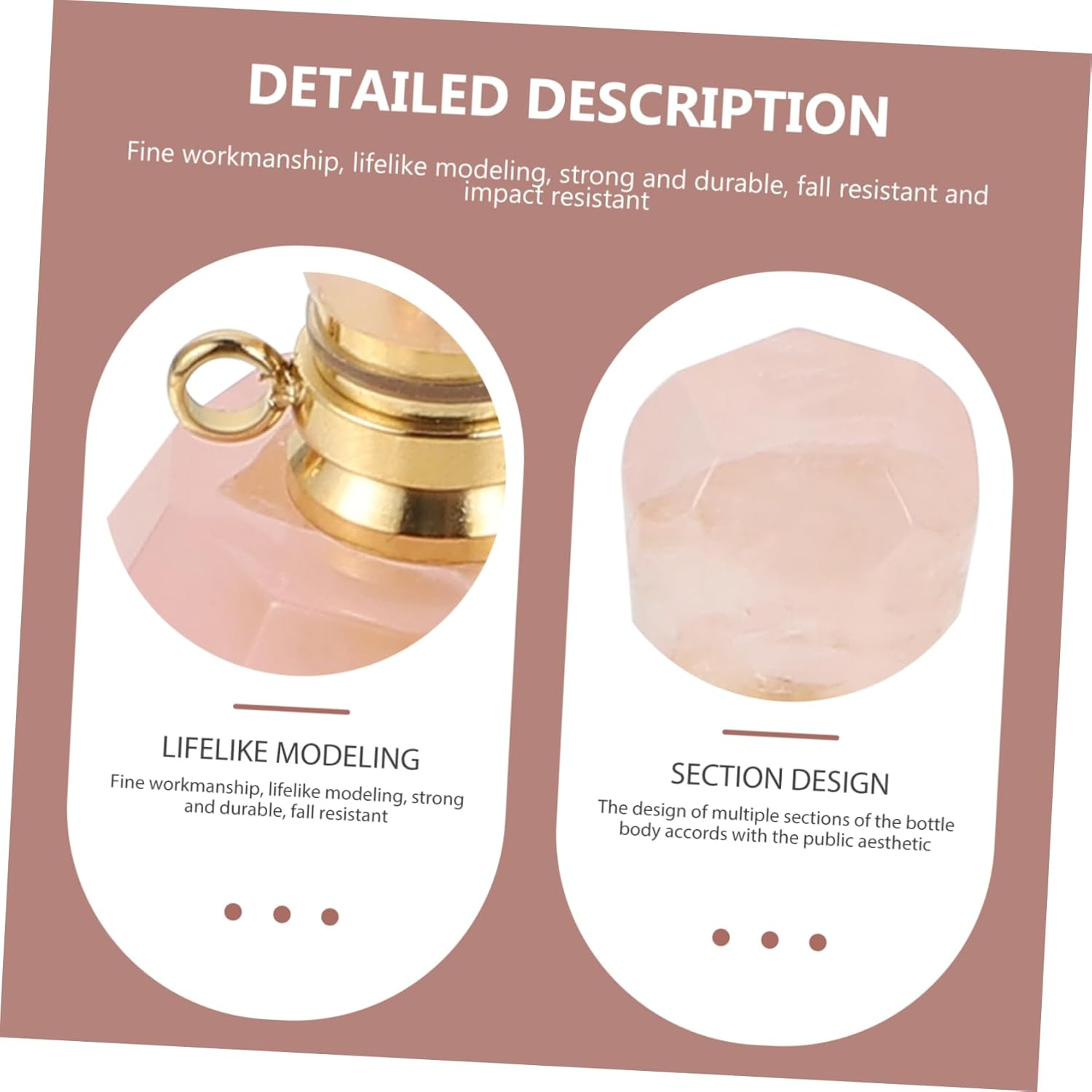 Aromatherapy Bottle Pendant for Essential Oil Storage Pink Made of Material for Diffuser Oil Use at Home Travel