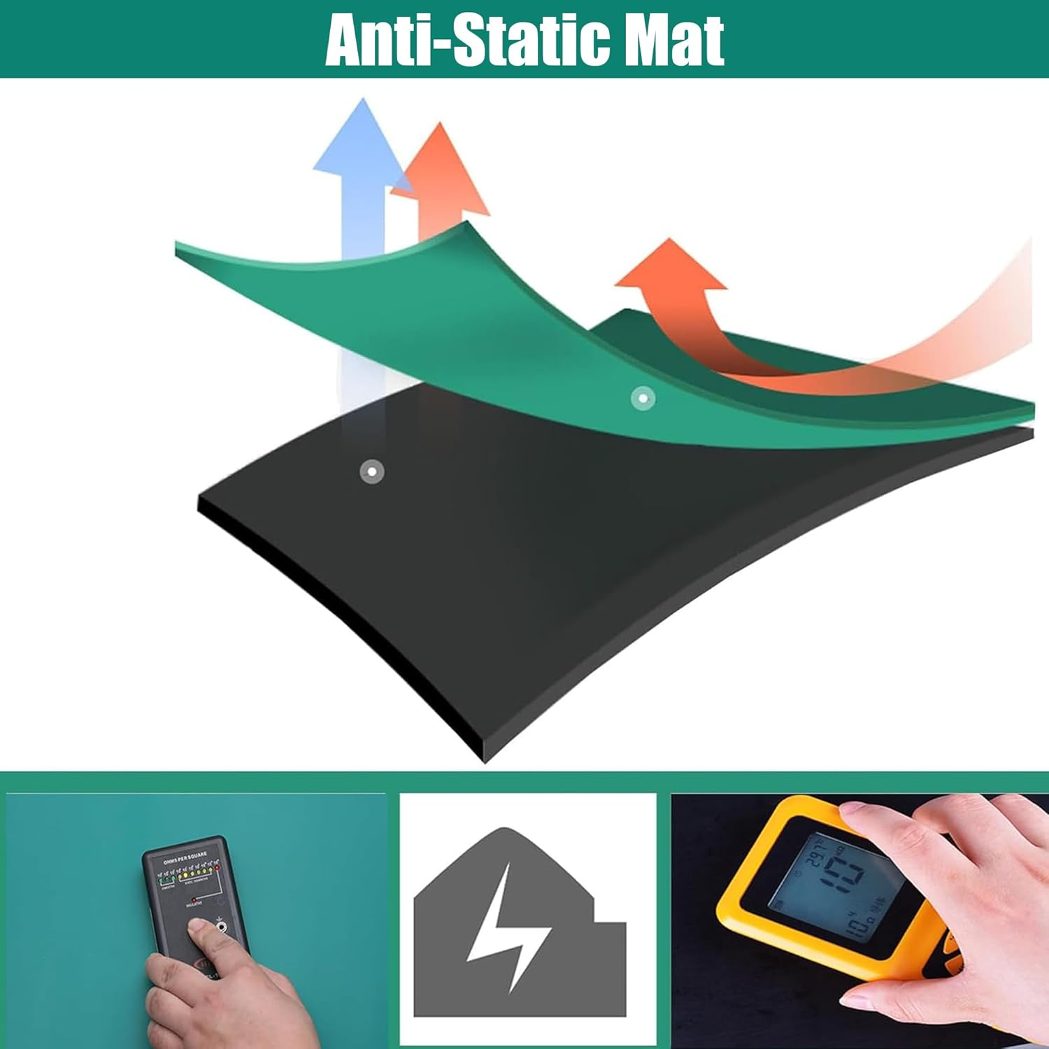 Iikare ESD Soldering Mat, 100X60Cm Large Heat Resistant anti Static Silicone Work Mat for Electronics Repair, PC Motherboard and Phone Soldering Station image number 6