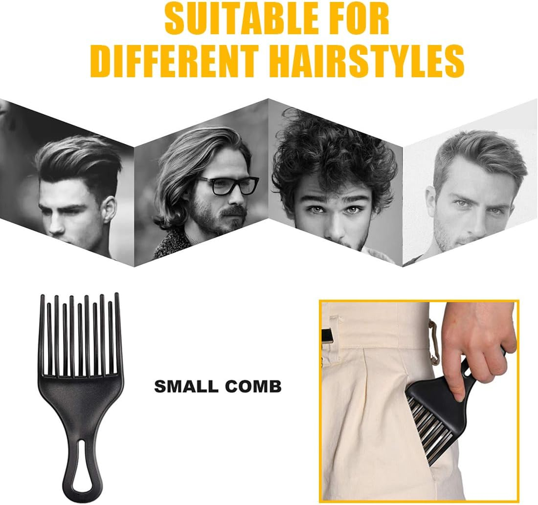 LAKJUOZ Pack of 2 Finger Styler Afro Combs Coarse Hair Comb Curling Comb Plastic Comb Natural Curls Perm Strands image number 2