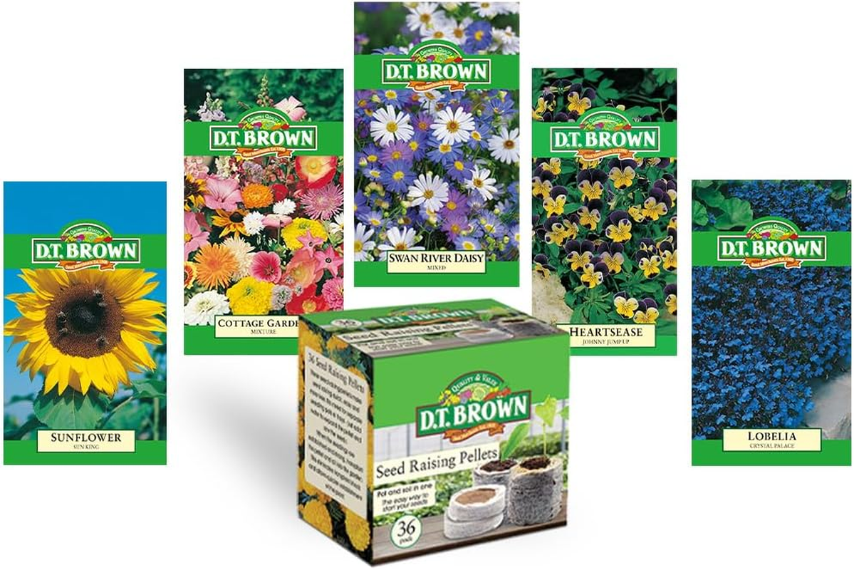 D.T. Brown Seed Bundle Grow Your Own Flower Kit (Spring Flowers Set)