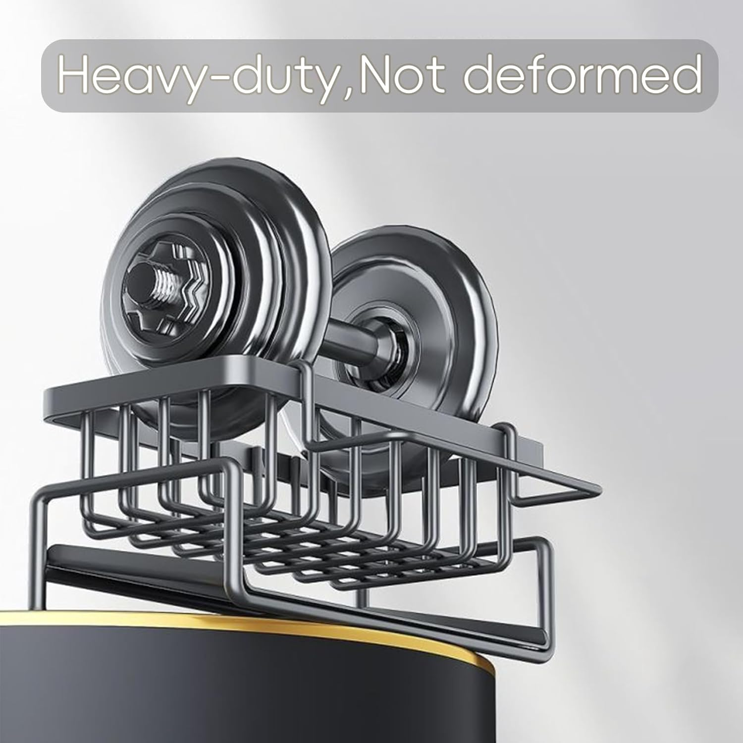 Kitchen Caddy Sponge Holder,Organiser Bathroom Kitchen Storage Sink Drainer Grey image number 6