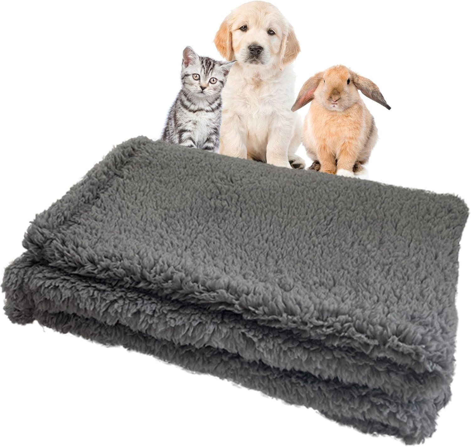 Yanmucy Dog Blanket Washable Fleece Blanket Fluffy Cat Blanket for Indoor Cats Soft Puppy Blankets Dog Blankets Large Washable Pet Blanket for Small Medium Large Dog Sofa Bed Protector (S, Grey) image number 4