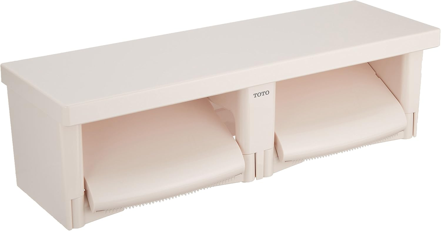 TOTO YH650#NW1 Double Toilet Paper Dispenser, Flat Shelf (Resin), White