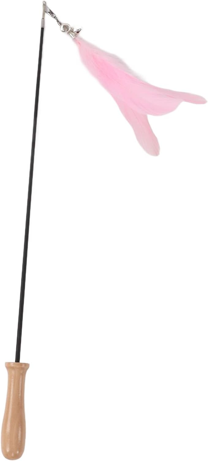 Cat Stick Toy, Retractable Cat Stick with Wooden Pole, Funny Cat Stick with Feather Bell, Flexible Carbon Fiber Rod Cat Feather Toys Interactive Cat Toys for Indoor Cats (Pink) - Blue image number 5