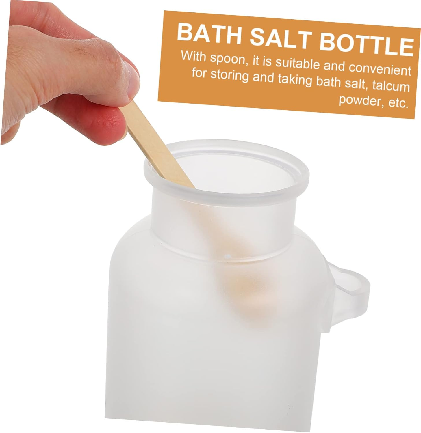 Beavorty 3Pcs Bottled Powder Jar Sugar Bowl Cosmetic Powder Bottles Seasoning Storage Cork Jar Bath Salt Holder Favor Cans with Cork Lid Sealed Sugar Canister Wooden Spoon Abs Glass image number 1