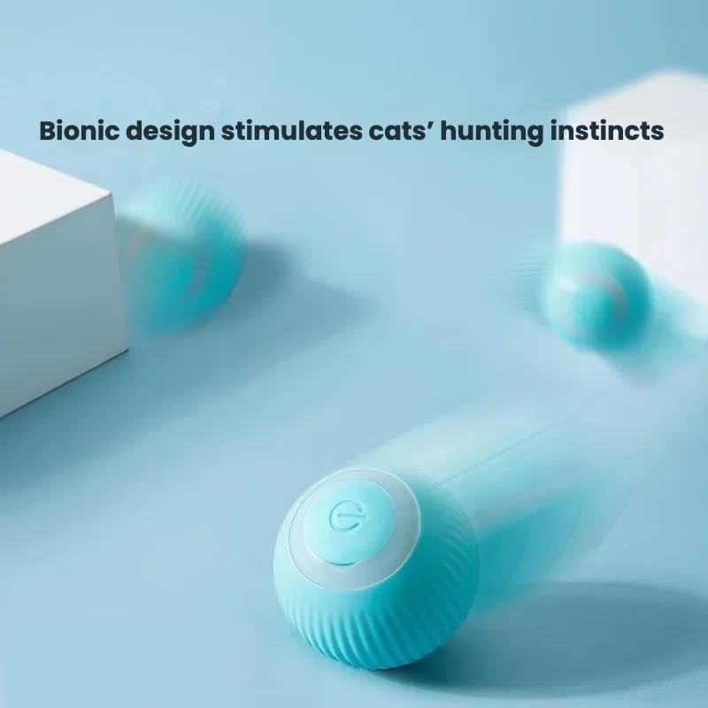 Interactive Smart Roller Cat Toy with Intelligent Obstacle Avoidance, USB Rechargeable Puzzle Ball with LED Lights, Quiet and Durable Design for Indoor Play (Pink)