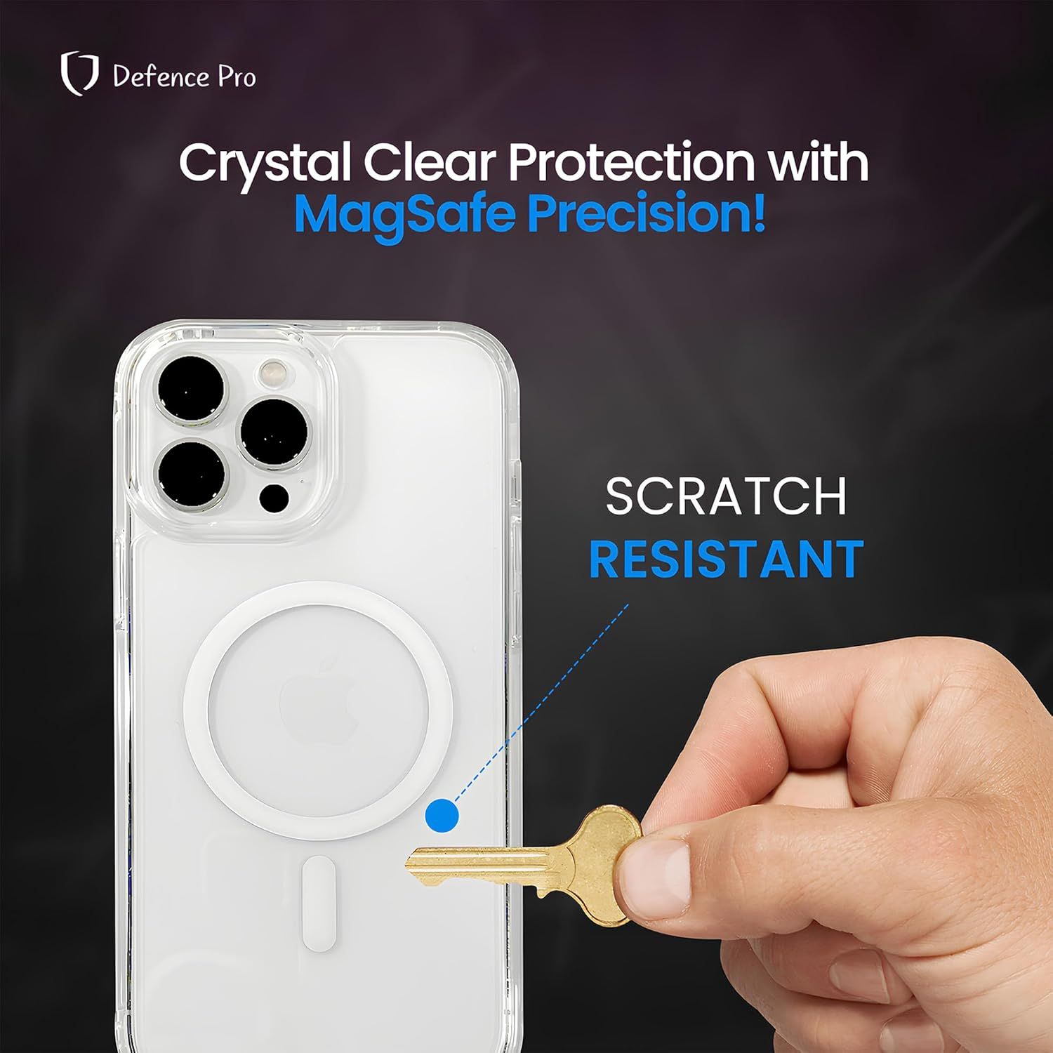 Clear Magnetic Case Compatible with Magsafe for Iphone 13 Pro by Defence Pro, Wireless Charging, Scratch Resistant, Lightweight and Protective image number 3