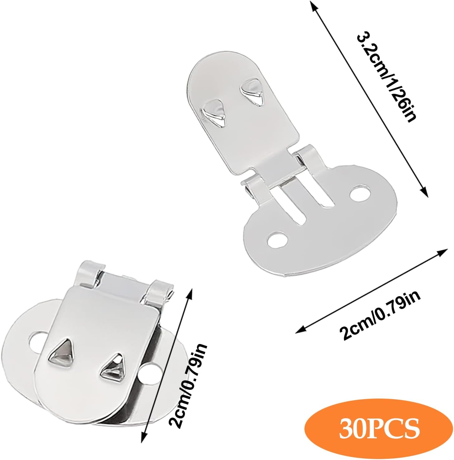 Shoe Clips 30 Pcs Stainless Steel Blank Shoe Clips Silver Metal Shoe Clamps Flat Decorative Shoe Buckles for DIY Craft Projects