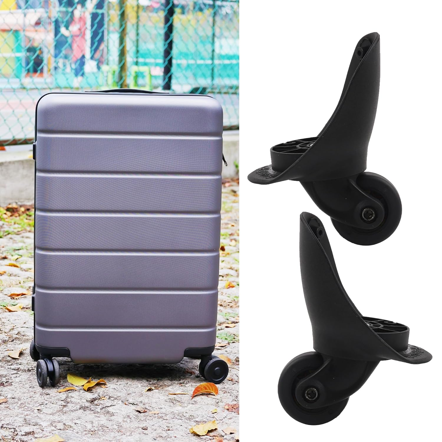 RDEXP W200 Mute Double Row Suitcase Wheels for Travel Luggage Pack of 2 image number 4