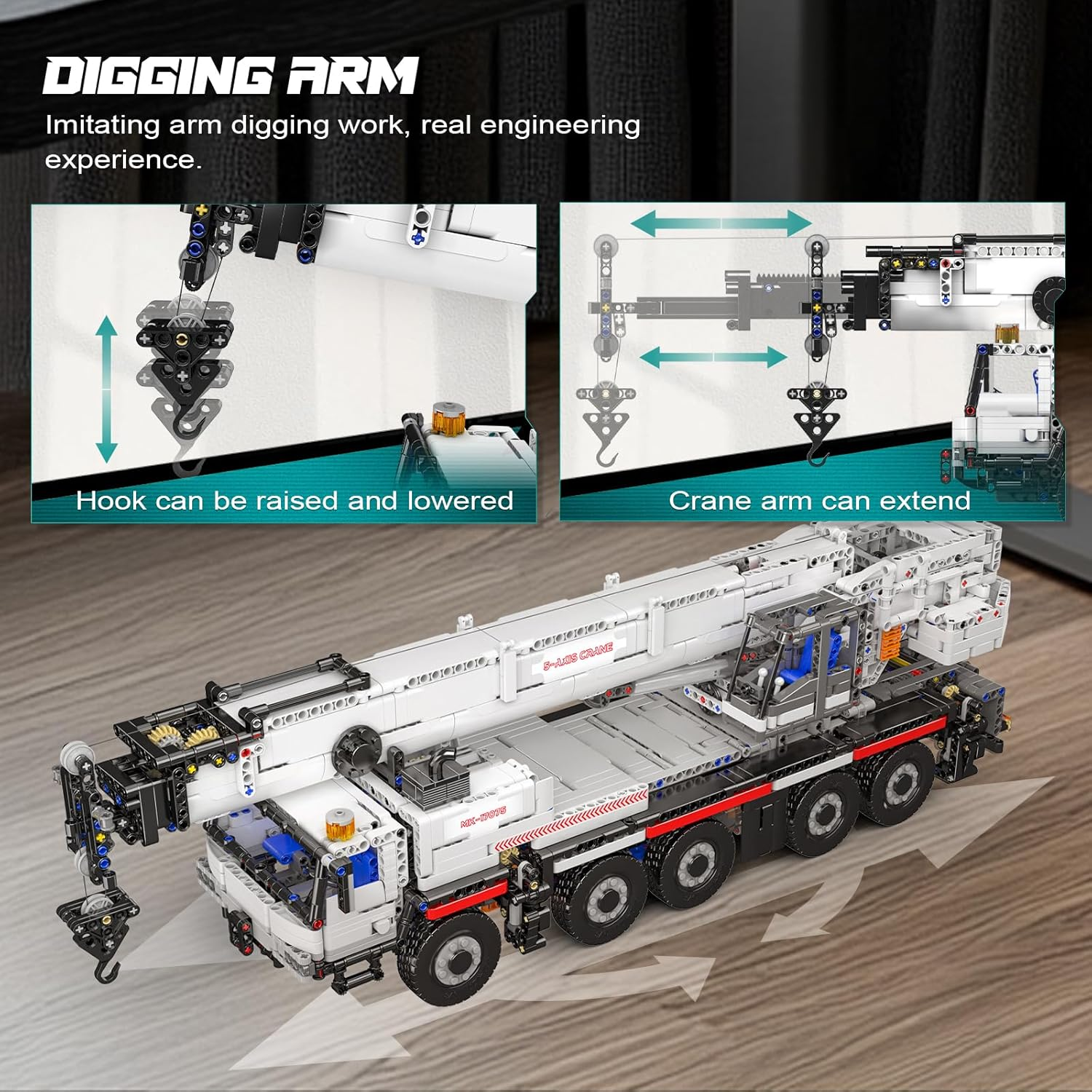 Mould King 17075 Remote Control Crane Building Set, 3248+PCS STEM Building Construction Toy for Kids Adults &ndash; LTM1110 RC Excavator Toy with App & Remote Engineering Toys image number 1