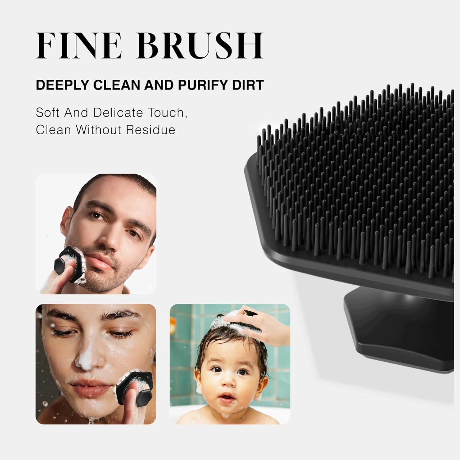 2Pcs Men&rsquo;S Face Scrubber Silicone Facial Cleansing Brush Set, Gentle Exfoliator Pad E Soft-Touch Massager for Deep Cleaning, Removes Dead Skin, Ideal Grooming Accessory for Men&rsquo;S Skincare Routine image number 2