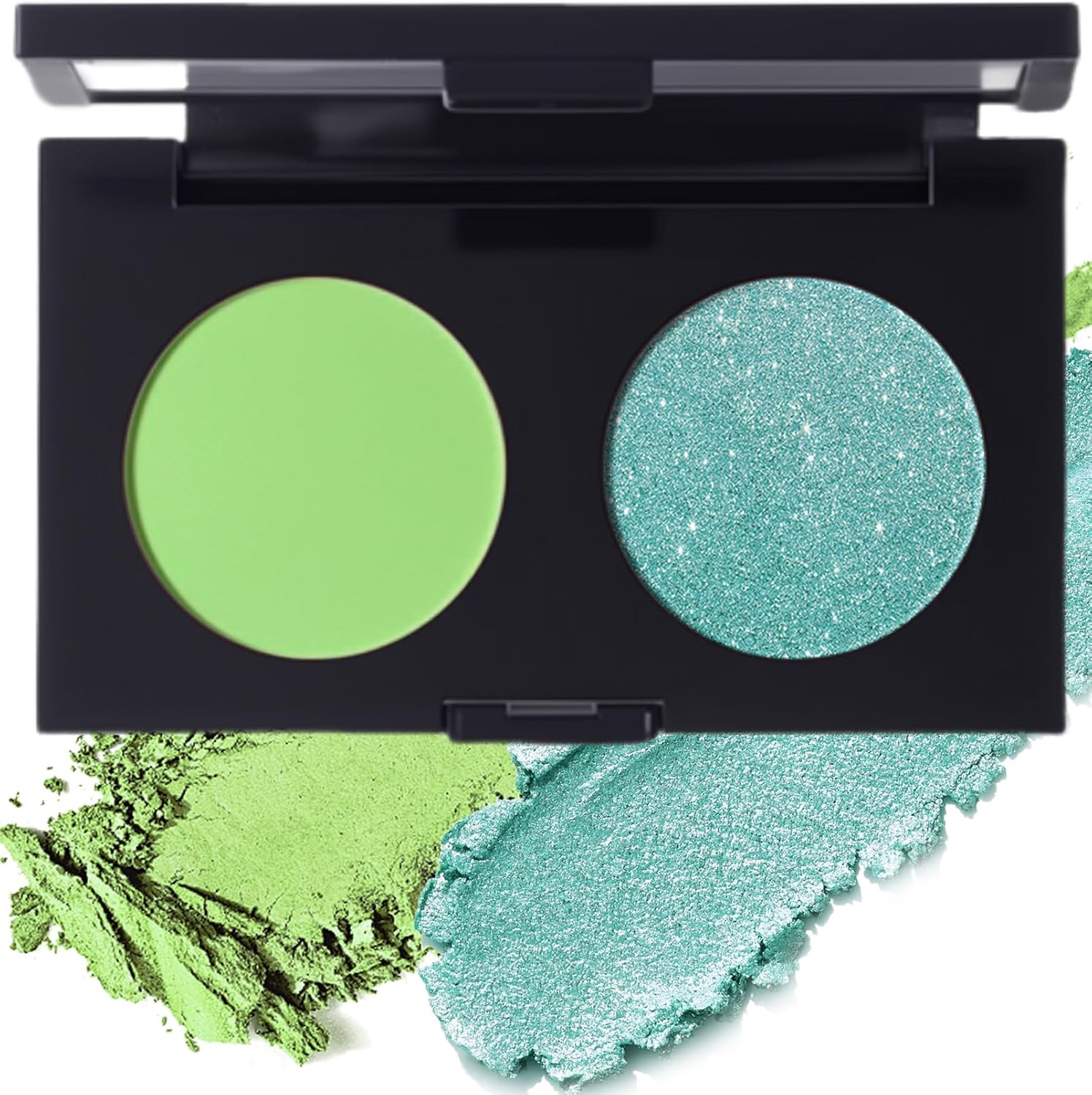 Matte Glitter Eyeshadow Palette, 2 Colours, Eyeshadow Brown, Waterproof and Durable, Highly Pigmented Metallic Shimmering Finish, Shimmer Eye Makeup for Make-Up, Girls and Women, 08