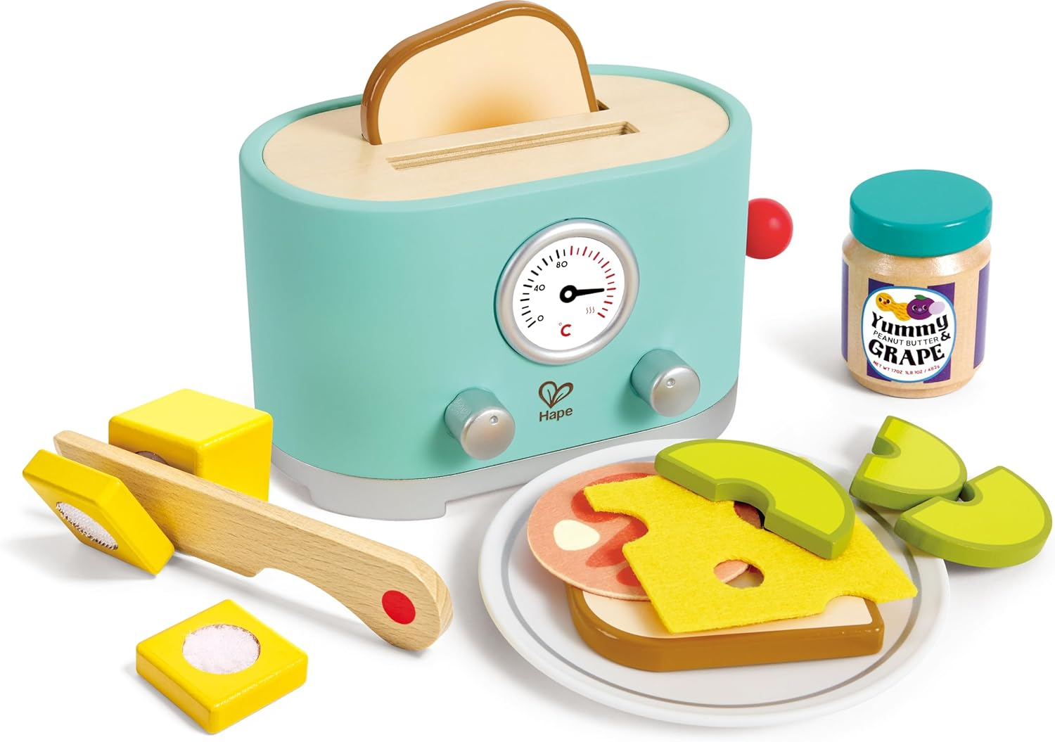Hape 6Pc Toddler Kitchen Play Set &ndash; Wooden Pretend Cooking Toy with Stove, Pot, Pan & Utensils &ndash; Fun Role-Playing for Kids & Children &ndash; Safe & Durable &ndash; Ages 18M+