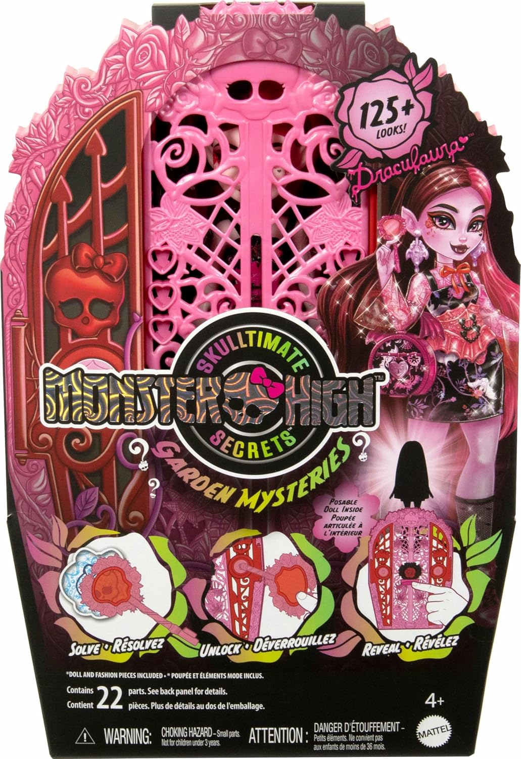 Monster High Skulltimate Secrets Doll & Accessories Set, Garden Mysteries Draculaura with Reveal Closet & 19+ Tea Party Surprises like Clothes image number 3