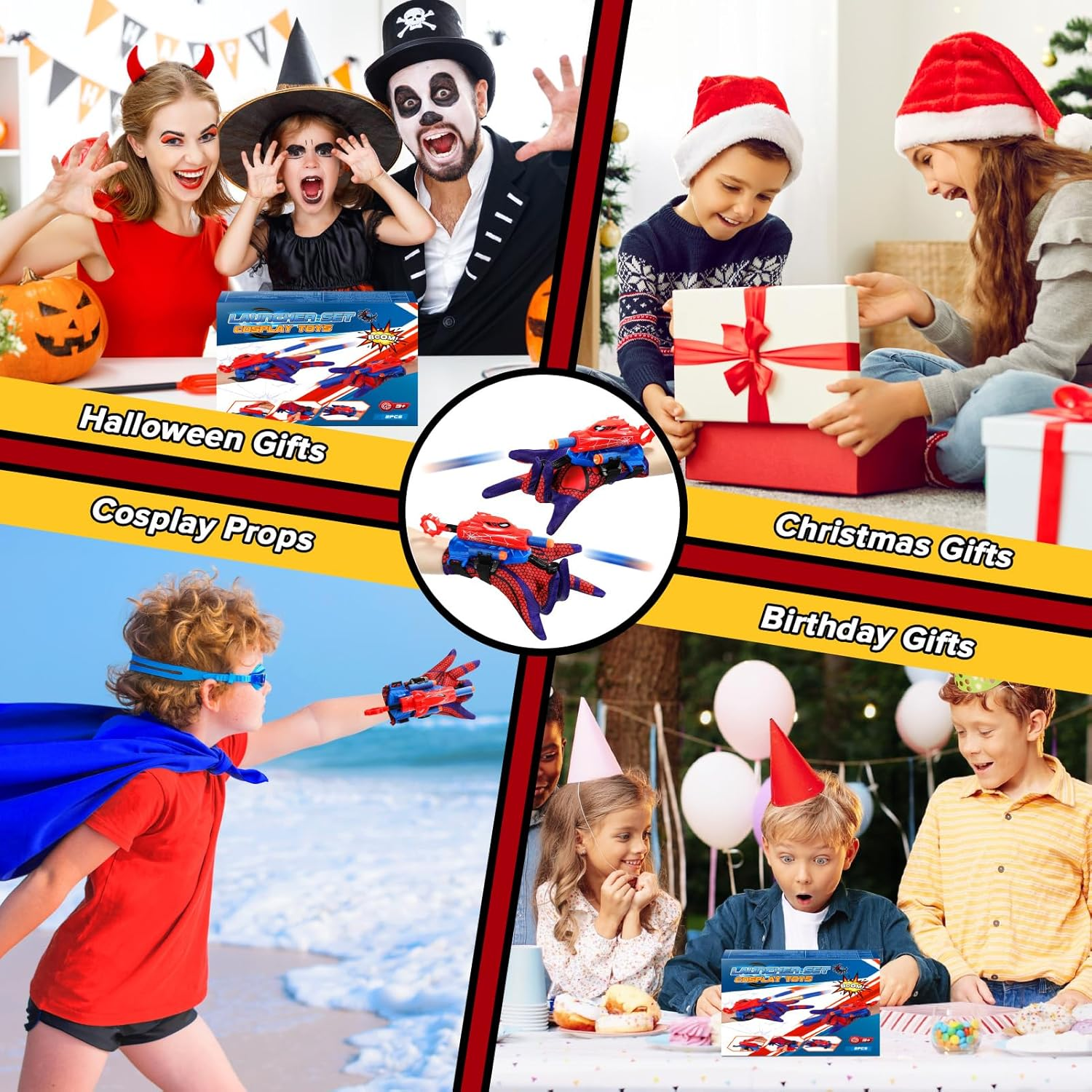 2 Set Spider Web Shooter for Kids, Vingtank Boys Toys Age 3 4 5 6 7 8 Wrist Launcher Toys with Hero Gloves for 3-5 4-6 Year Old Boy Gifts Toddler Role-Play Party Favors for Kids Birthday Gifts image number 3