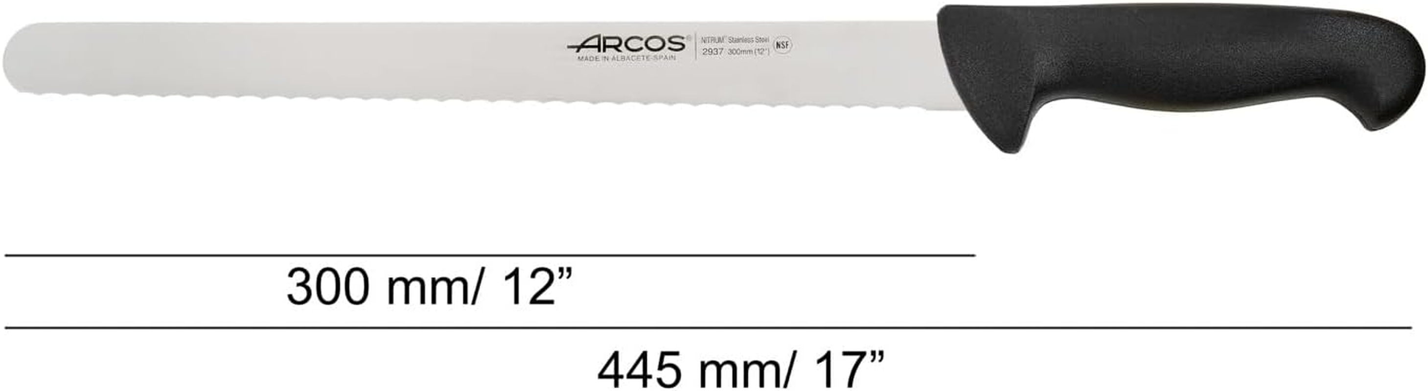 Arcos 2900 Range 12-Inch Pastry Serrated Knife, Black - Yellow image number 2