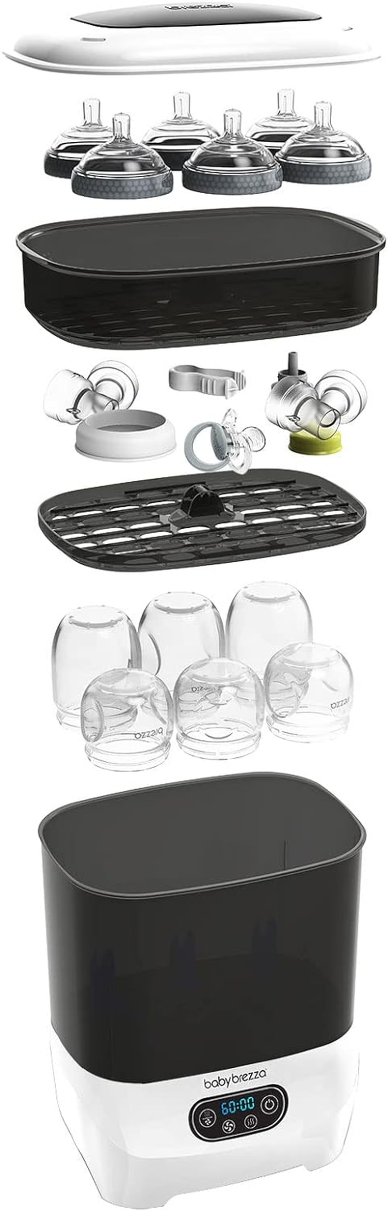 Baby Brezza Baby Bottle Sterilizer and Dryer Advanced &ndash; Electric Steam Sterilization Machine &ndash; Universal Sterilizing for All Bottles: Plastic + Glass + Pacifiers + Breast Pump Parts - HEPA Filtration (White) image number 1