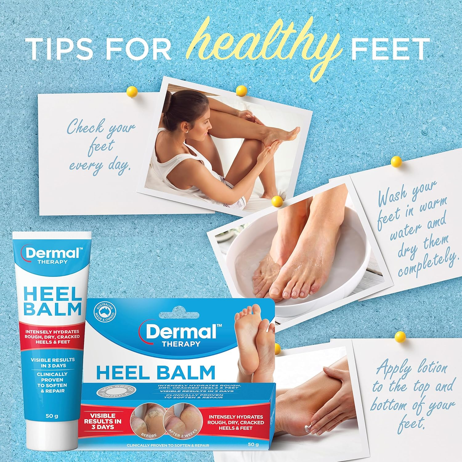 Dermal Therapy Heel Balm | Hydrates Rough, Dry, Cracked Heels and Feet | 50G image number 2