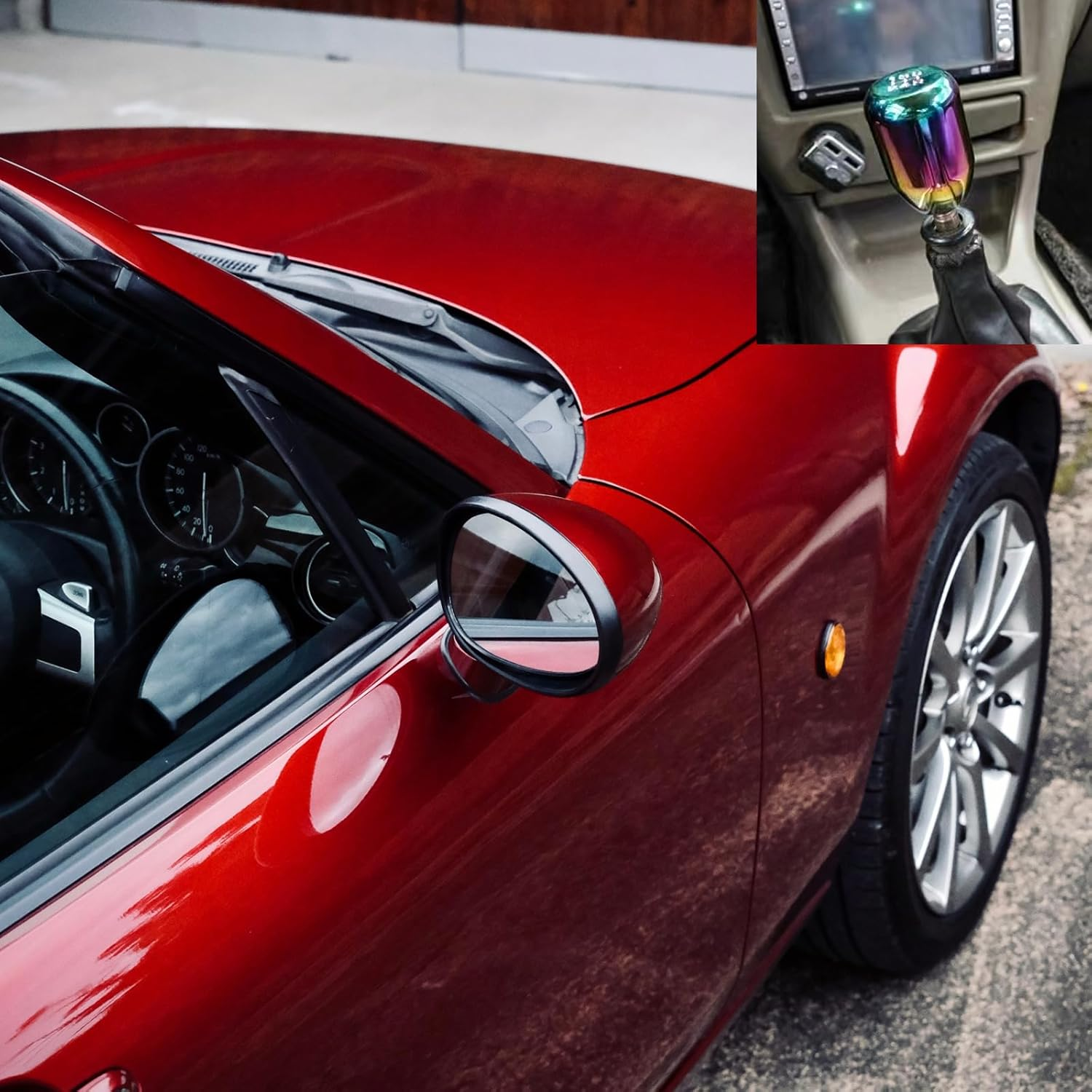 UGSHY 1 PC Car Manual Transmission Shift Knob, M12 X 1.25 Alloy Modified Wave Stick Shift Lever Head with 3 Adapter, Screw-In Shift Knob Replacement, Universal Car Interior Accessories (Multicolored) - Multicolor image number 3