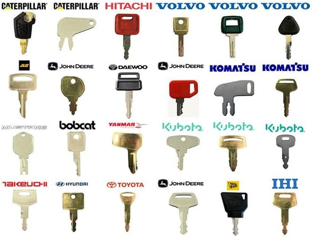 24 Heavy Equipment Construction Machines Master Ignition Key Cat Volvo JCB Case image number 1