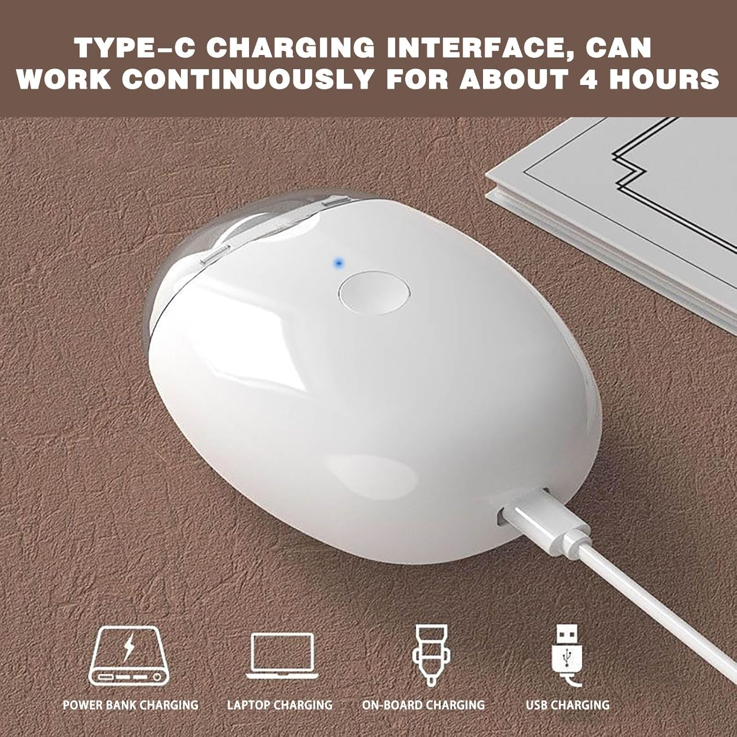 Smart Fingernail Grinder Pro, Universal Automatic Fingernail Grinder, Super Quiet Smart Nail Trimmer with LED Light & 3 Speed Settings, for Baby, Kids, Adults, Seniors (2PCS) - 2Pcs image number 5