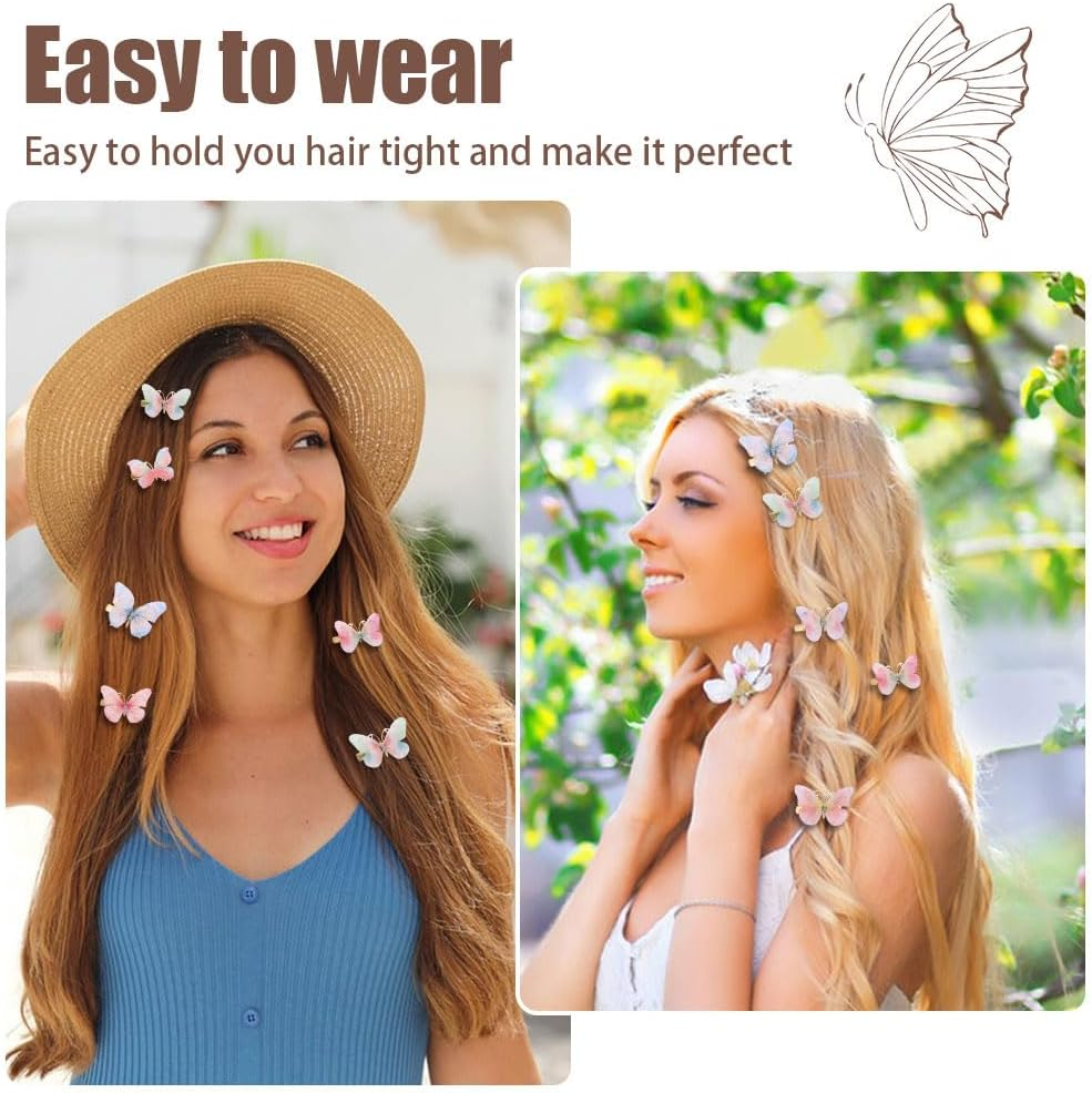 18Pcs Rhinestone Butterfly Hair Clips for Teens Women, Y2K Glitter Hair Jaw Clips, Cute Headwear Gifts for Wedding and Back to School - Novelty Style image number 1