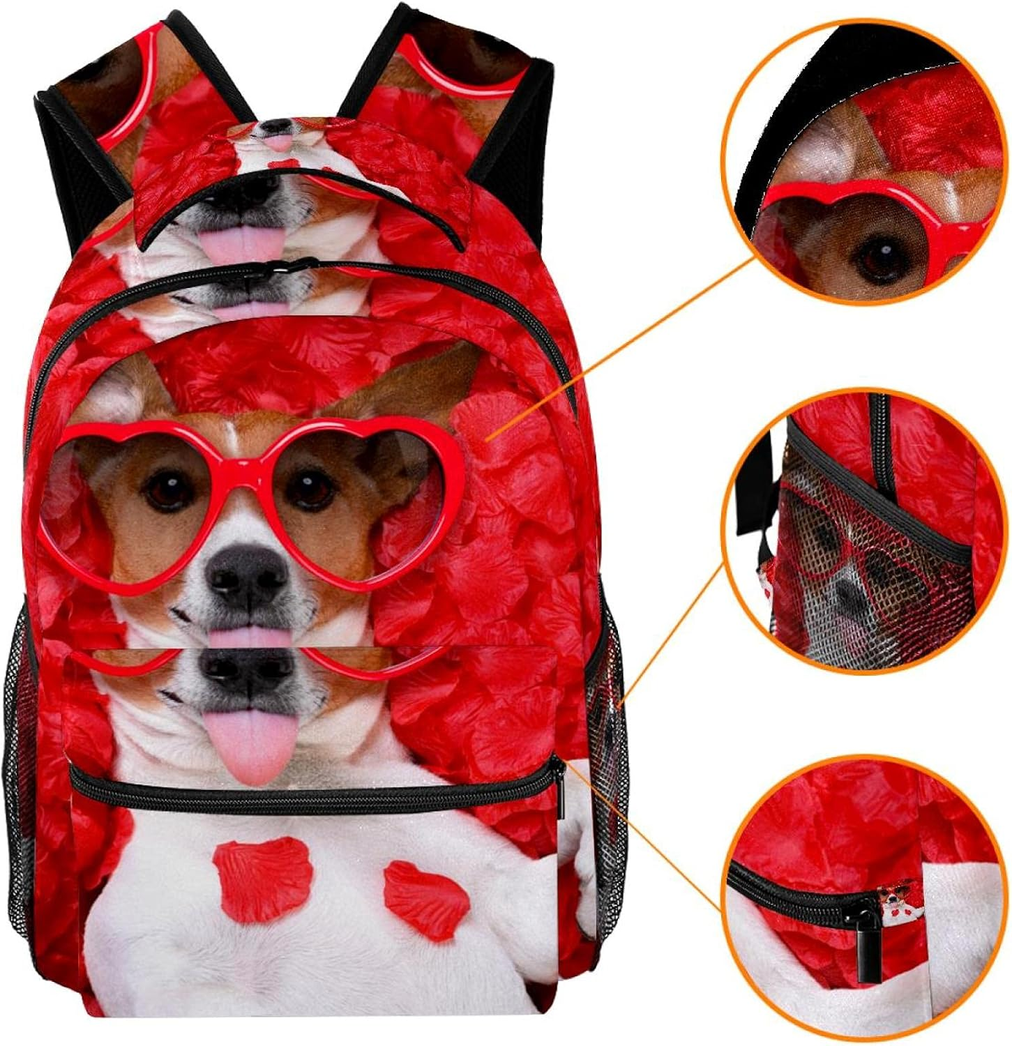 Russell Dog Sticking Out Tongue Wearing Sunglasses Backpack Students Shoulder Bags Travel Bag College School Tote Backpacks image number 2
