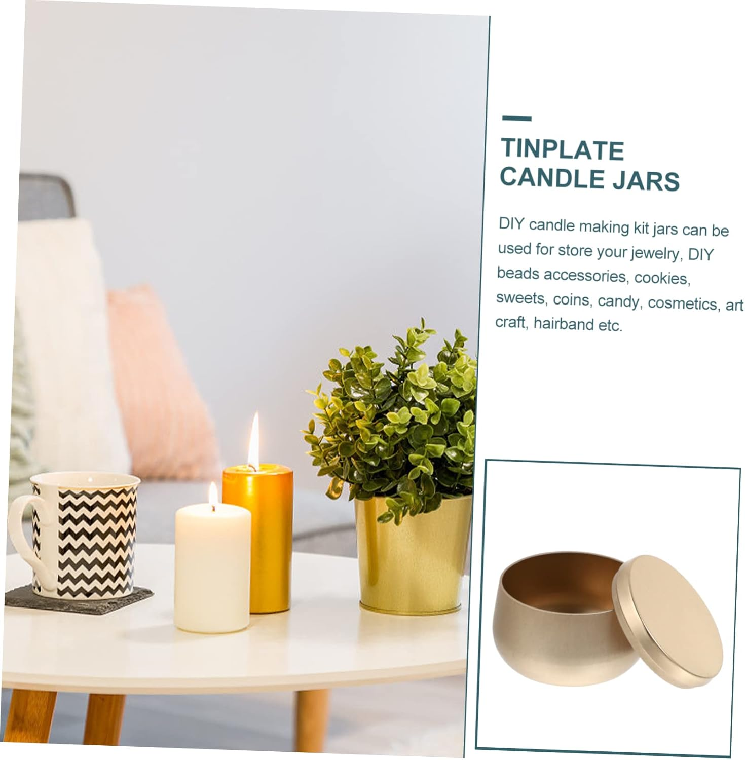 LABRIMP 9Pcs Tinplate Tea Candy Box Storage Jars for Kitchen Home Organization image number 1