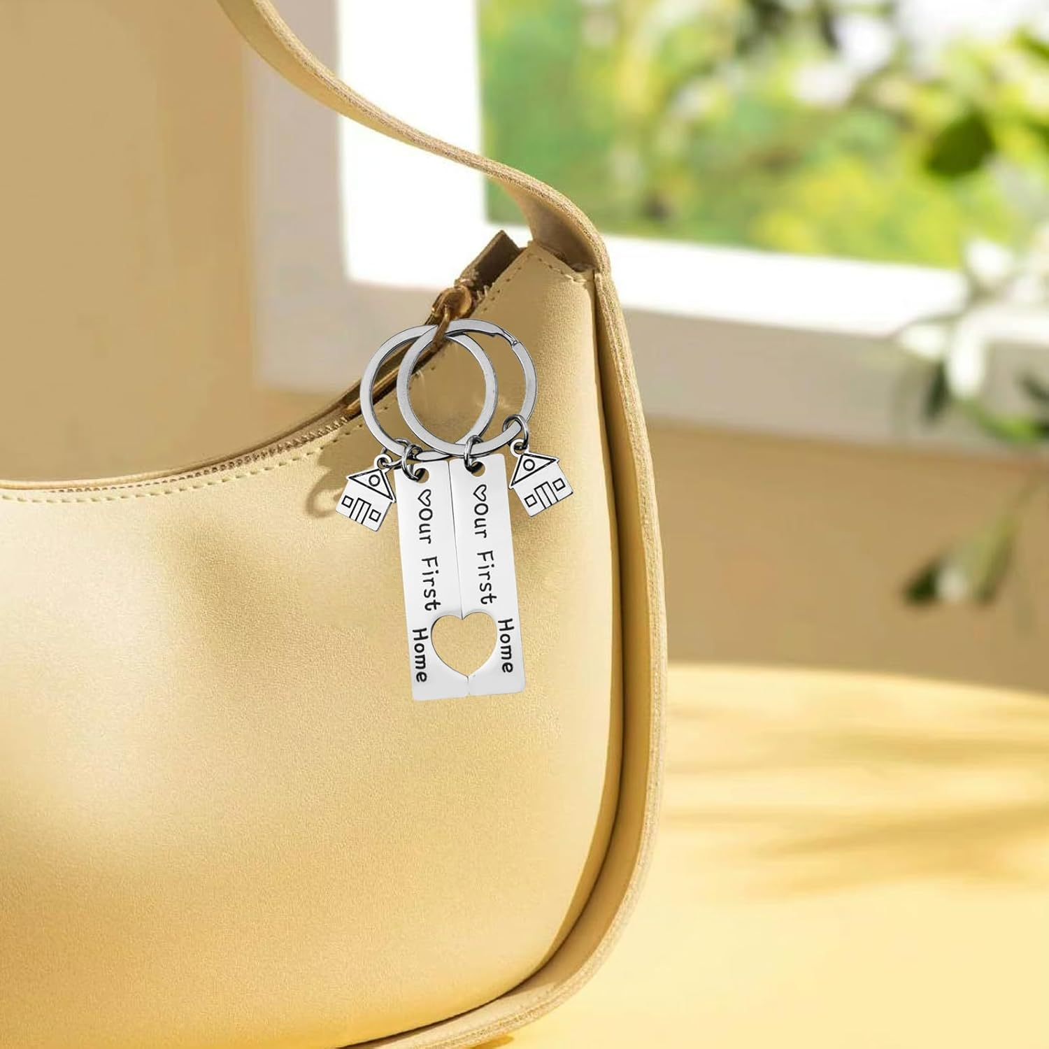 Enkrio Our First Home Keychain Housewarming Gift New Home Keychains for New Homeowner Valentines Day Gifts for Him Boyfriend Girlfriend Husband Wife Couple image number 6