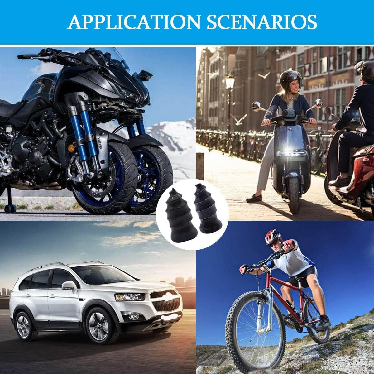 Tyre Repair Kit, 60 Pcs Tire Repair Rubber Nail Studs, Tire Repair Rubber Screws Plugs Fast Tool Self-Service Vacuum Tire Repair Rubber Nail, Suitable for Car Motorcycle Jeep Tire Puncture Repair image number 1