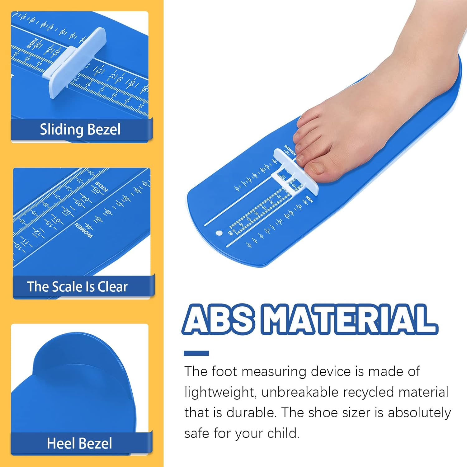 Glarks Foot Measuring Device, Shoe Sizer Shoe Feet Measuring Ruler Sizer with US Standard Shoe Size for Kids Men Women Adults Buying Shoes Online (Blue) image number 3