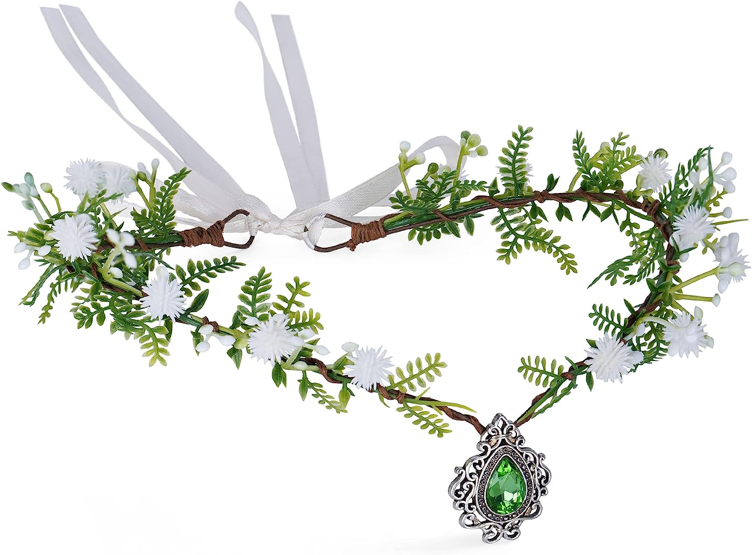 MOSTORY Fairy Flower Crown Women - Elf Headpiece Forest Floral Headband Woodland Circlet for Women Renaissance Halloween Accessory Renfaire Cosplay