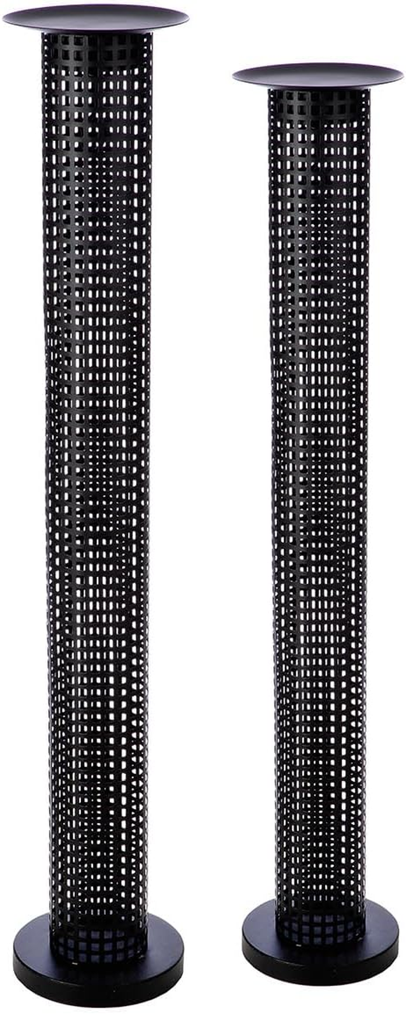 Casablanca Set of 2 Galano Lanterns Made of Stainless Steel and Glass - Rose Gold - Shiny - Height 38 Cm X Width 16 Cm - Candle Holder