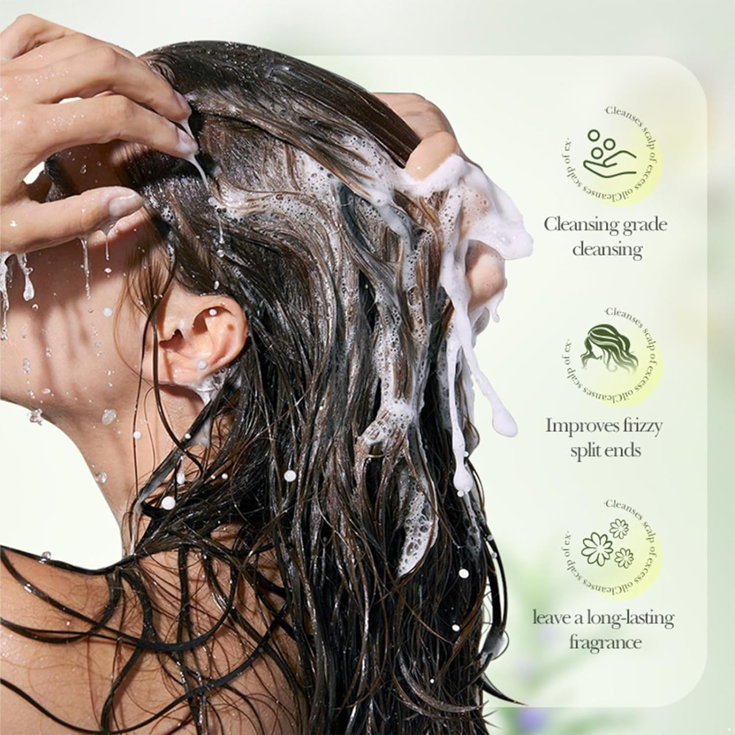Miutii Rosemary Shampoo for Dry Damaged Hair 500Ml Hydrating Gentle Cleanse Dandruff Control Itchy Scalp Care Moisturizing Shine Hair Strength Green One Size image number 2