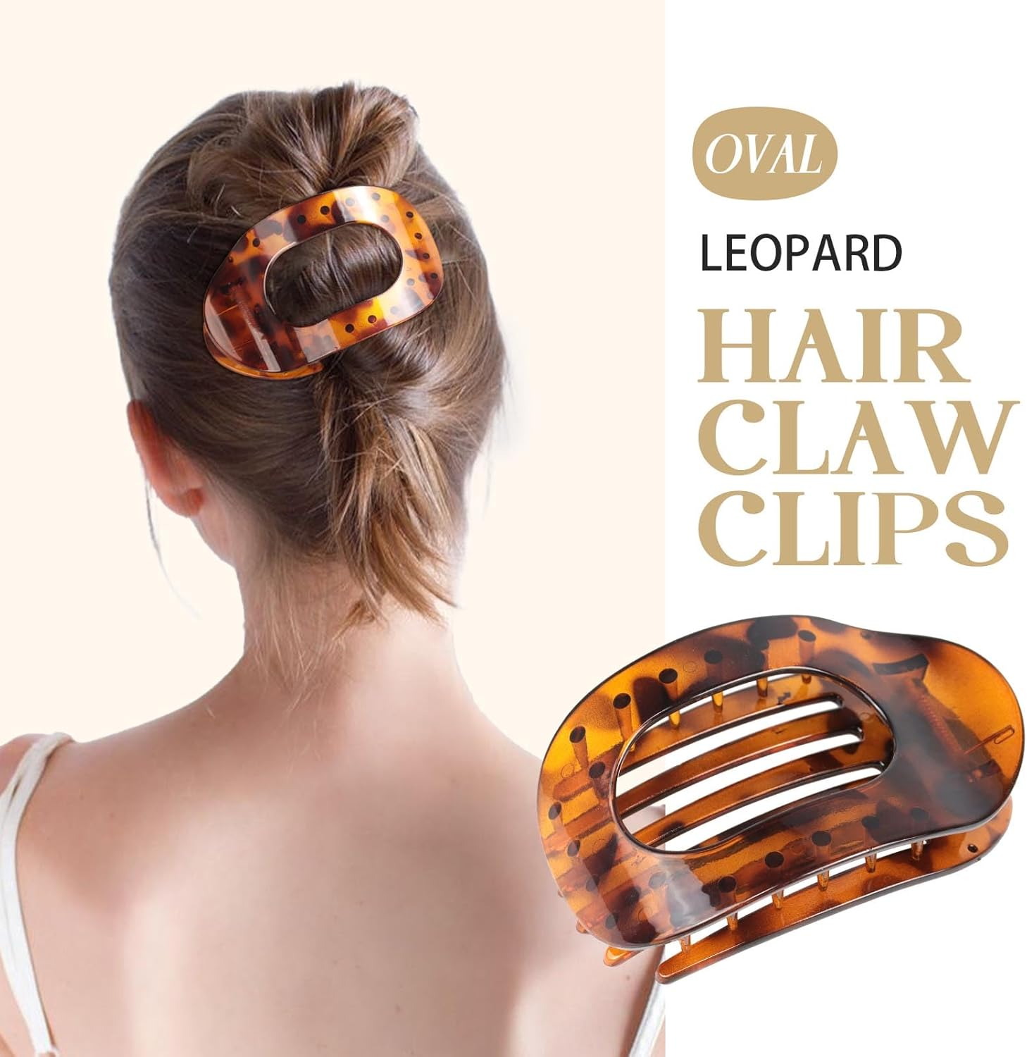 Tumurup Women'S Hair Clips, Pack of 3 Hair Clips, Medium Hair Clip, Flat Women'S Flat Claw Clip, Hair Clip with Leopard Print Hair Clips, Women'S Thin Hair image number 5