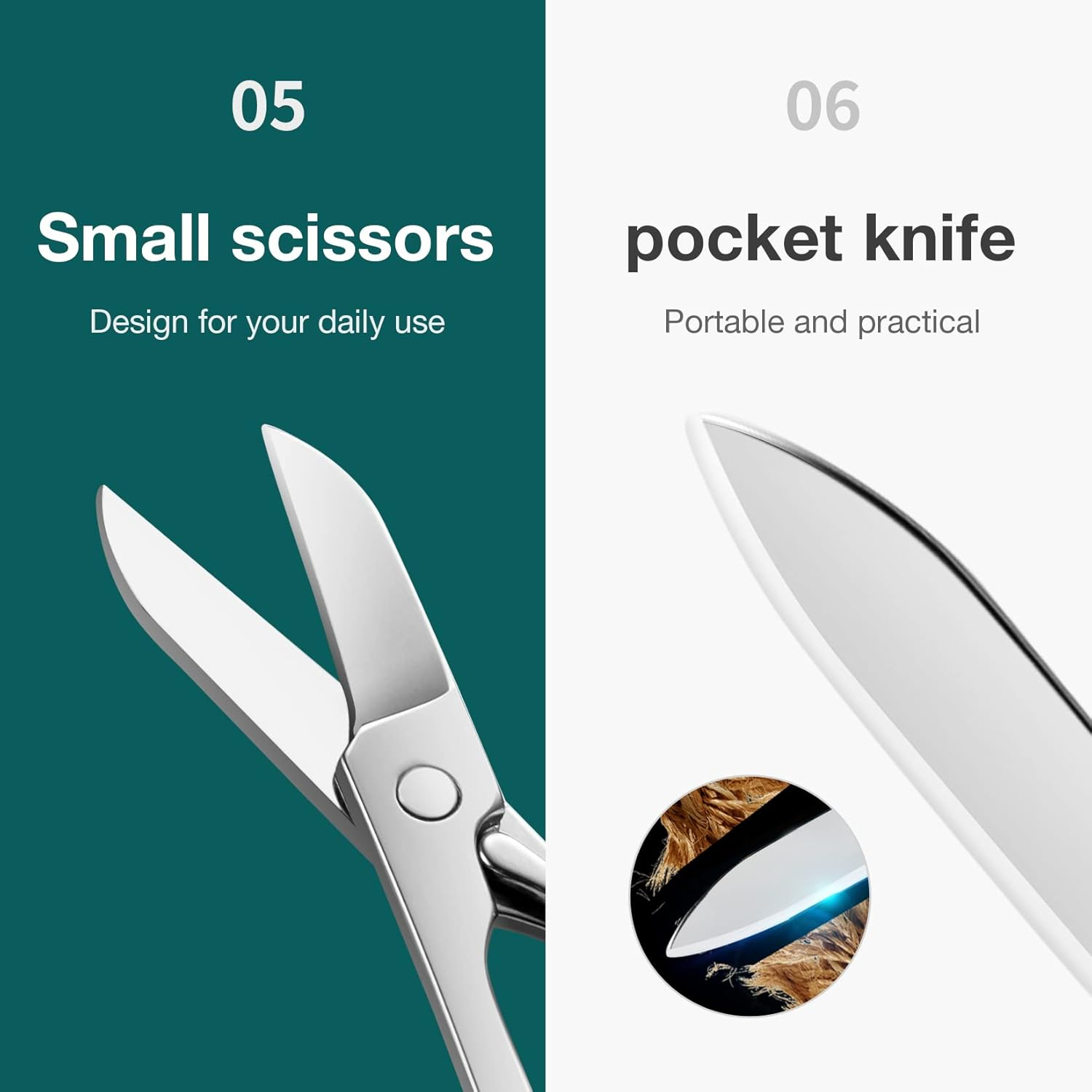 MR.GREEN - Multifunctional Stainless Steel Nail Clipper with Six Functions, Nail File, Small Knife, Scissors