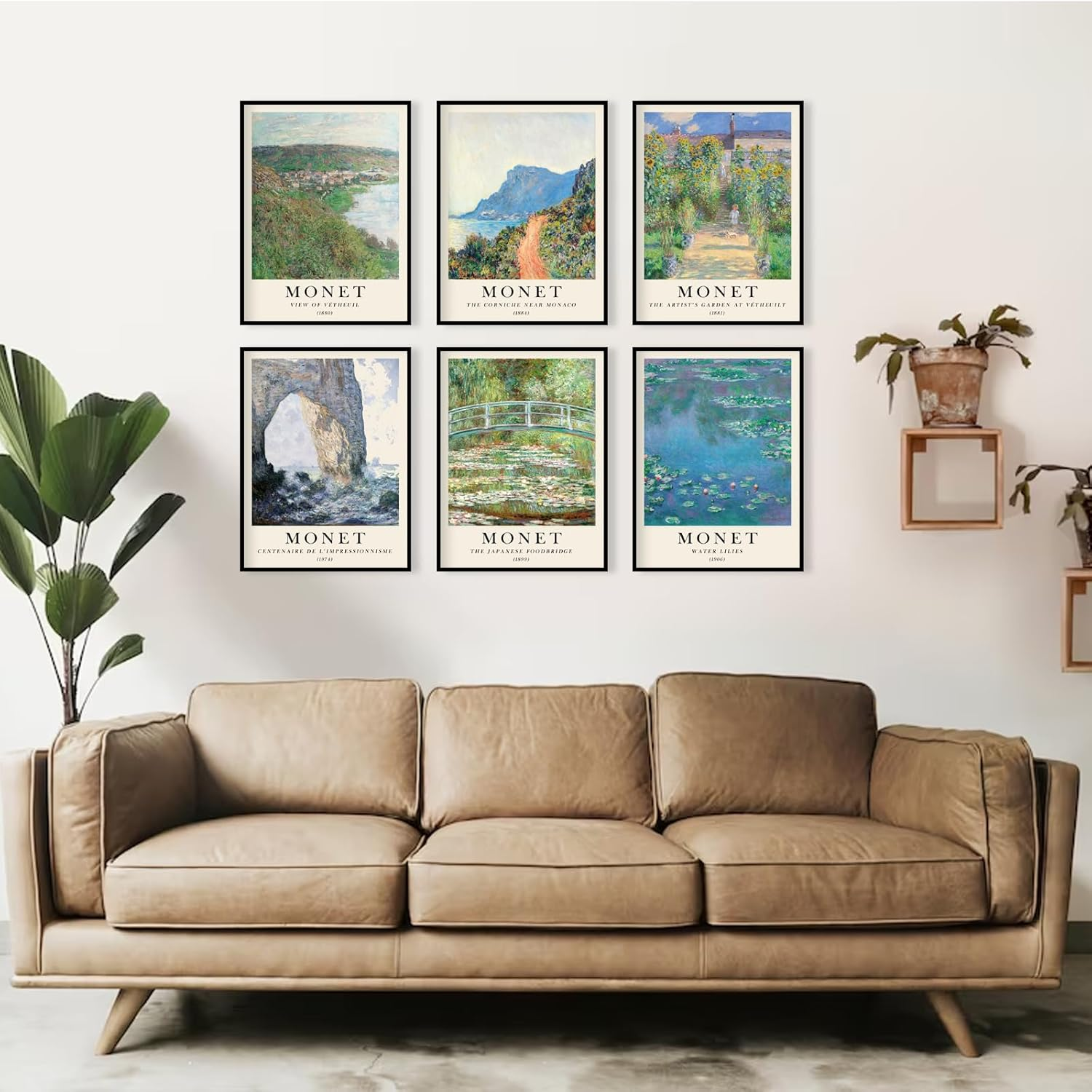 RETRART Claude Monet Wall Art Prints Aesthetic Posters for Room Decor Set of 6 Water Lilies Posters - Vintage Famous Art Canvas Prints - 8X10In Unframed